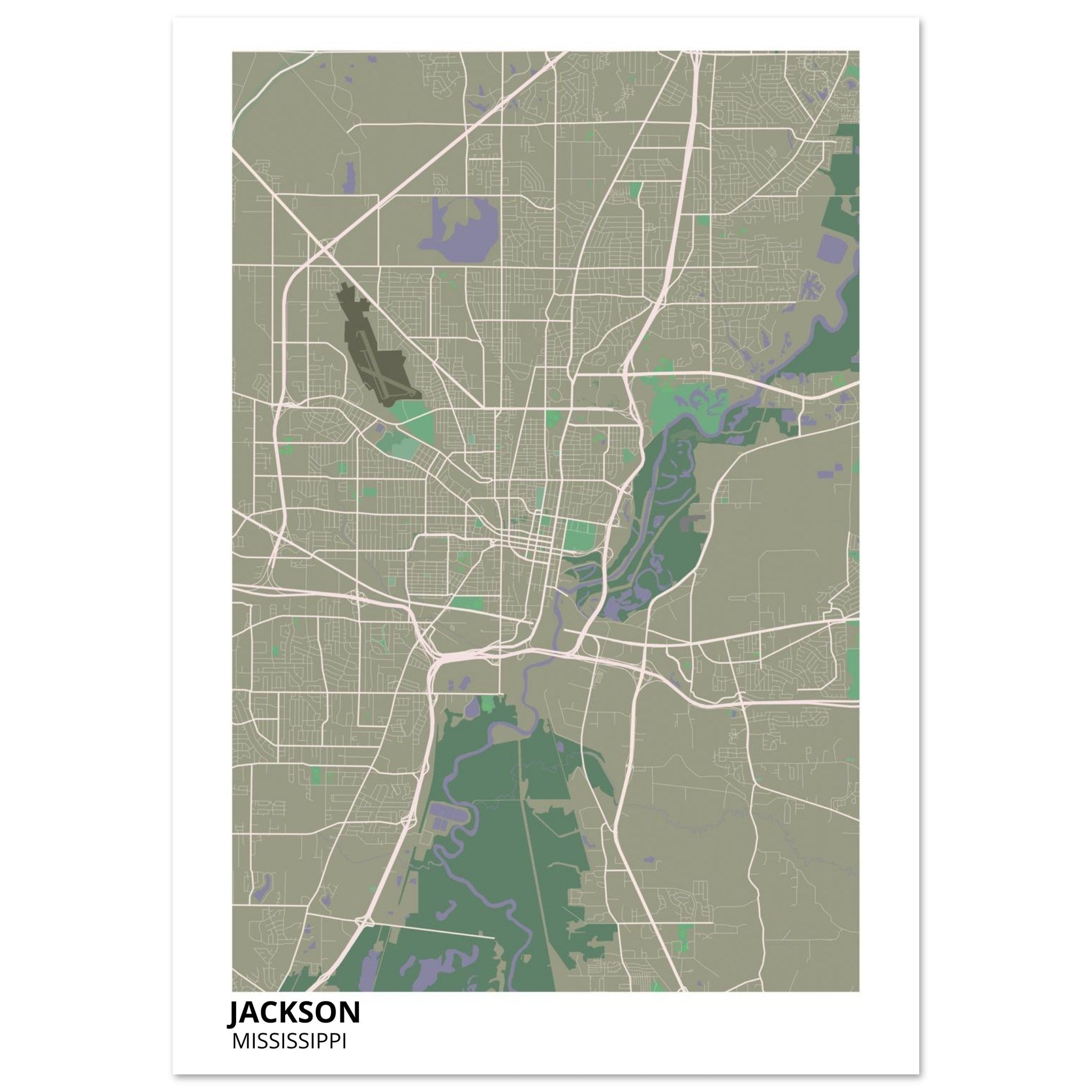 jackson map poster print