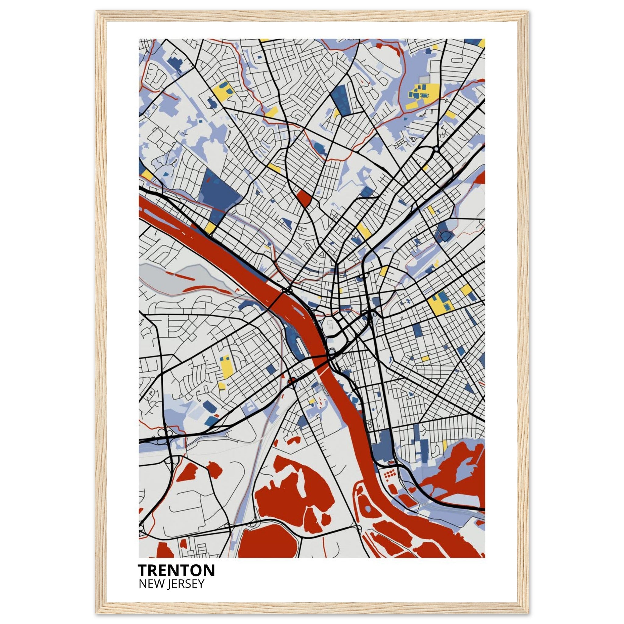 trenton map poster print