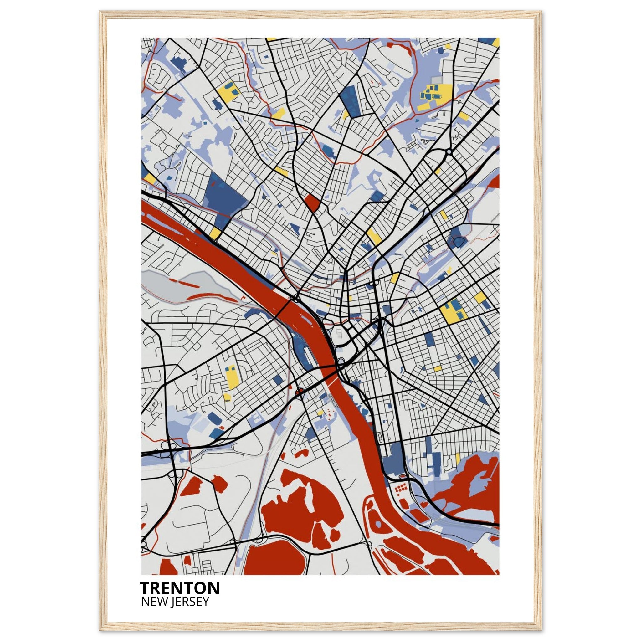 trenton map poster print