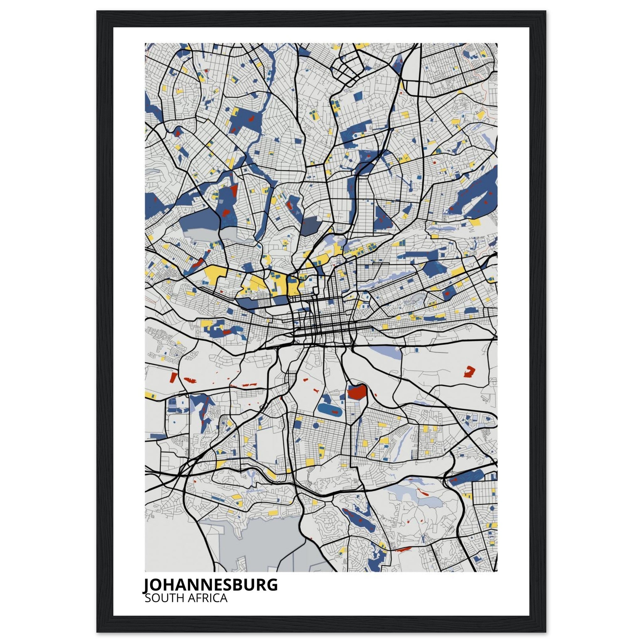 Johannesburg South Africa City Map Poster | Custom Map Art Print - Ink And Atlas