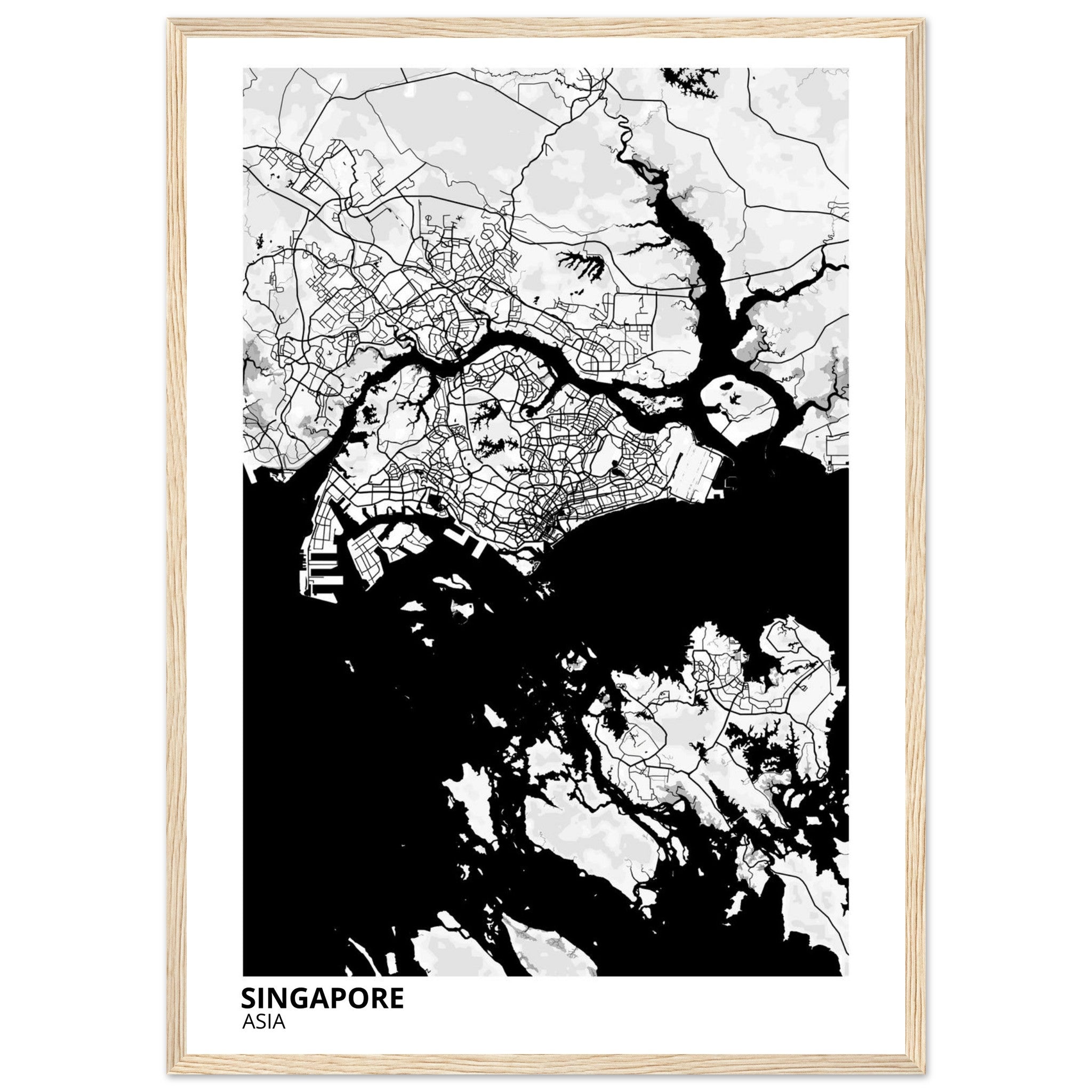 Singapore City Map Poster | Custom Map Art Print - Ink And Atlas