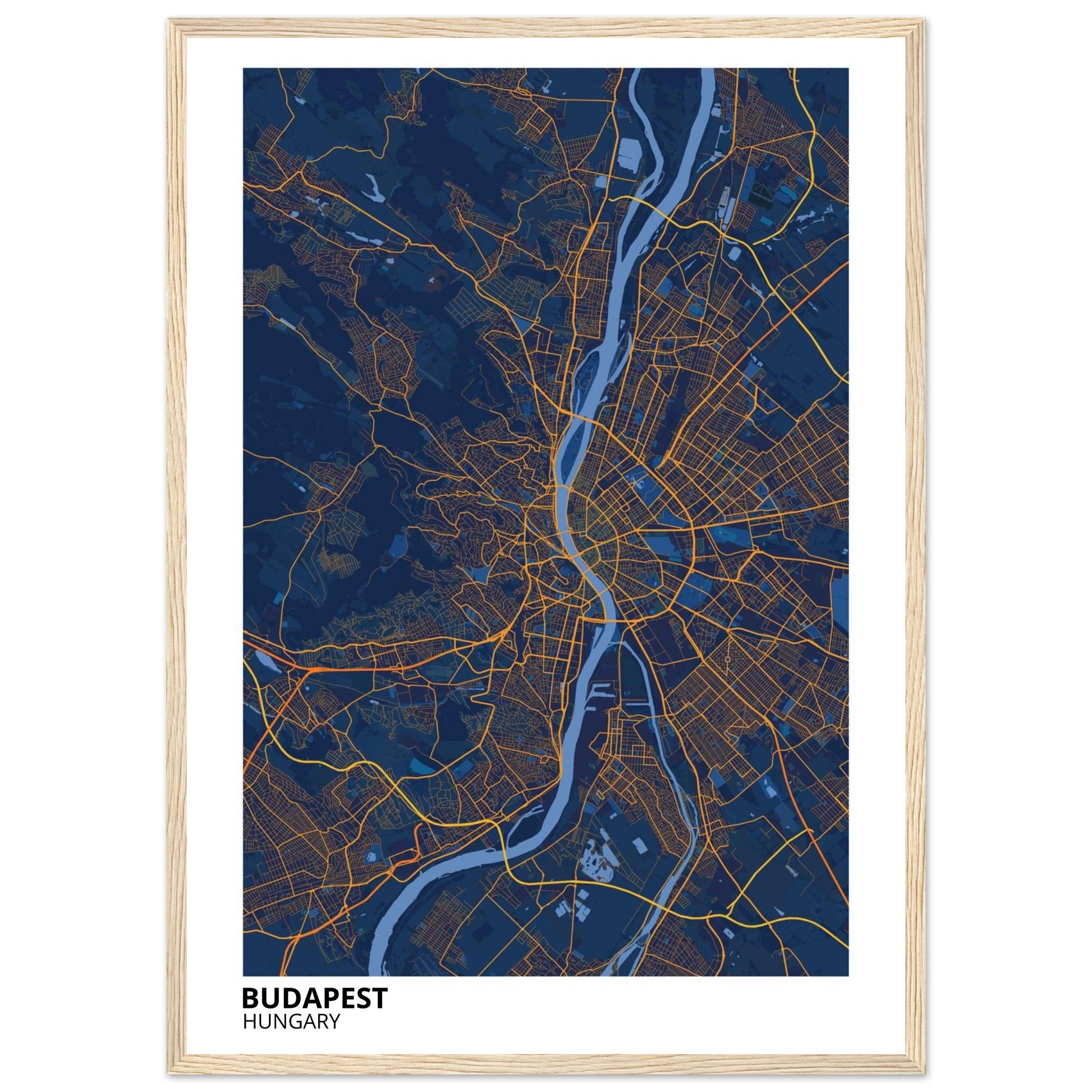 Budapest Hungary City Map Poster | Custom Map Art Print - Ink And Atlas