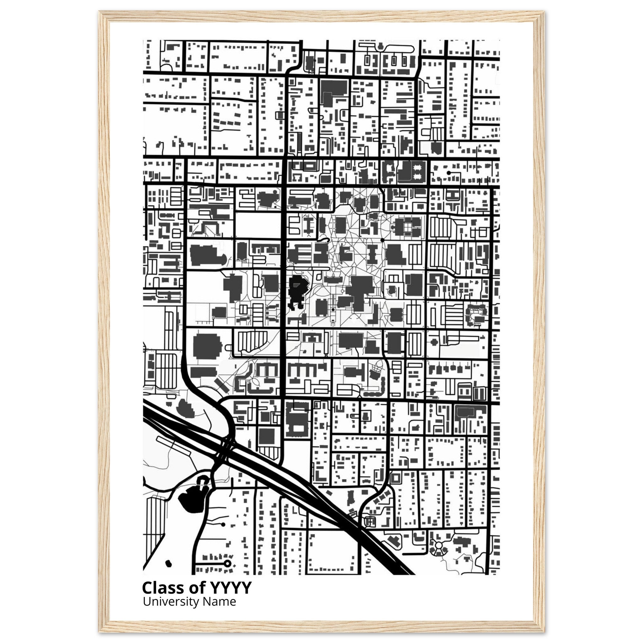 custom modern campus map print