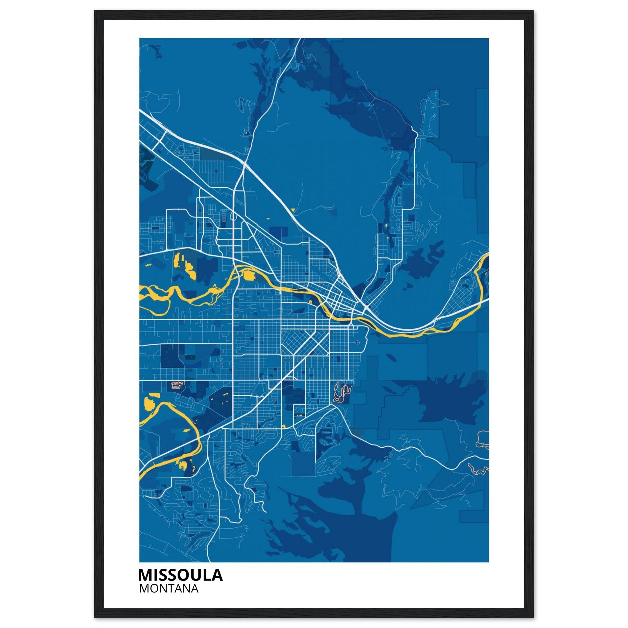Missoula Montana City Map Poster | Custom Map Art Print - Ink And Atlas