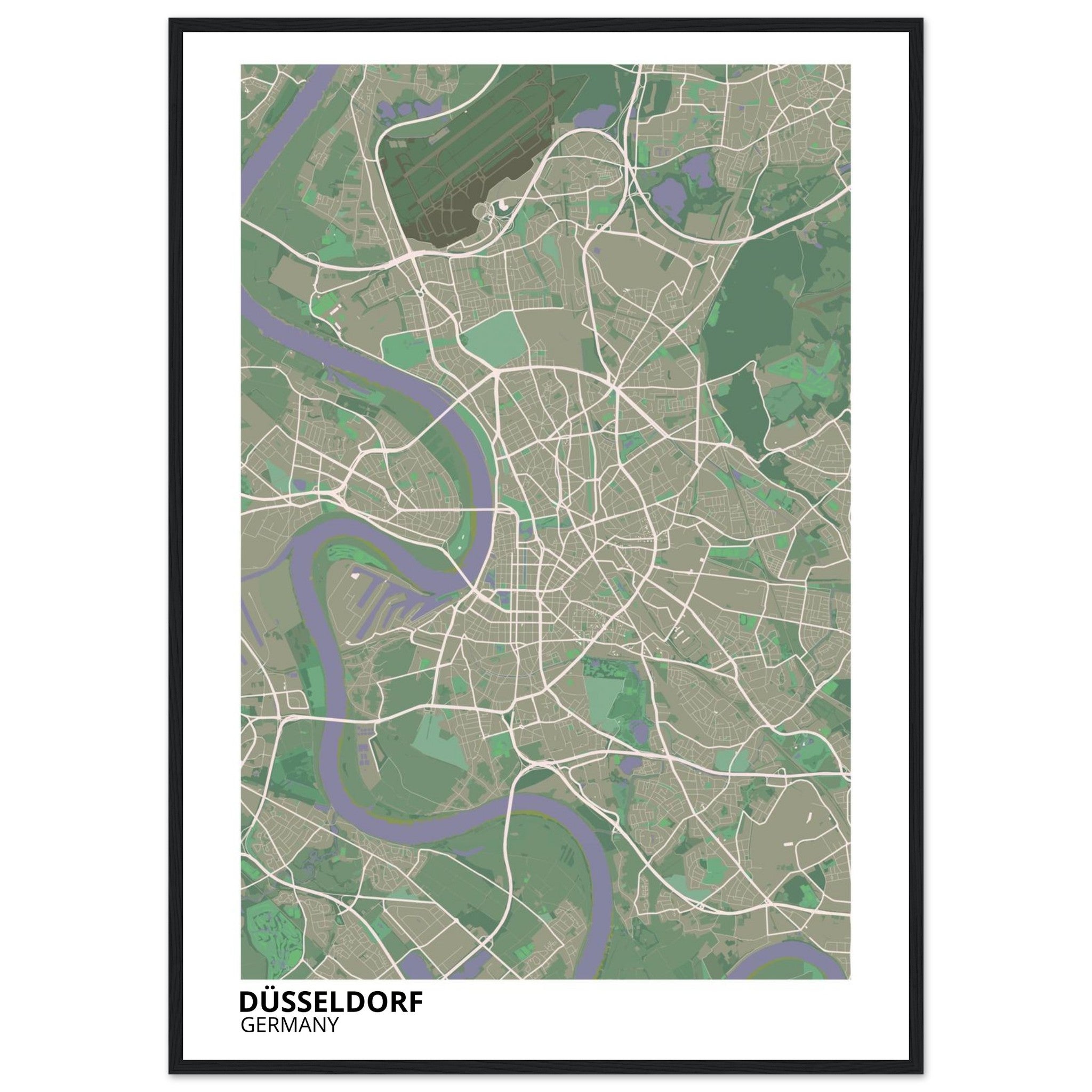 Düsseldorf Germany City Map Poster | Custom Map Art Print - Ink And Atlas