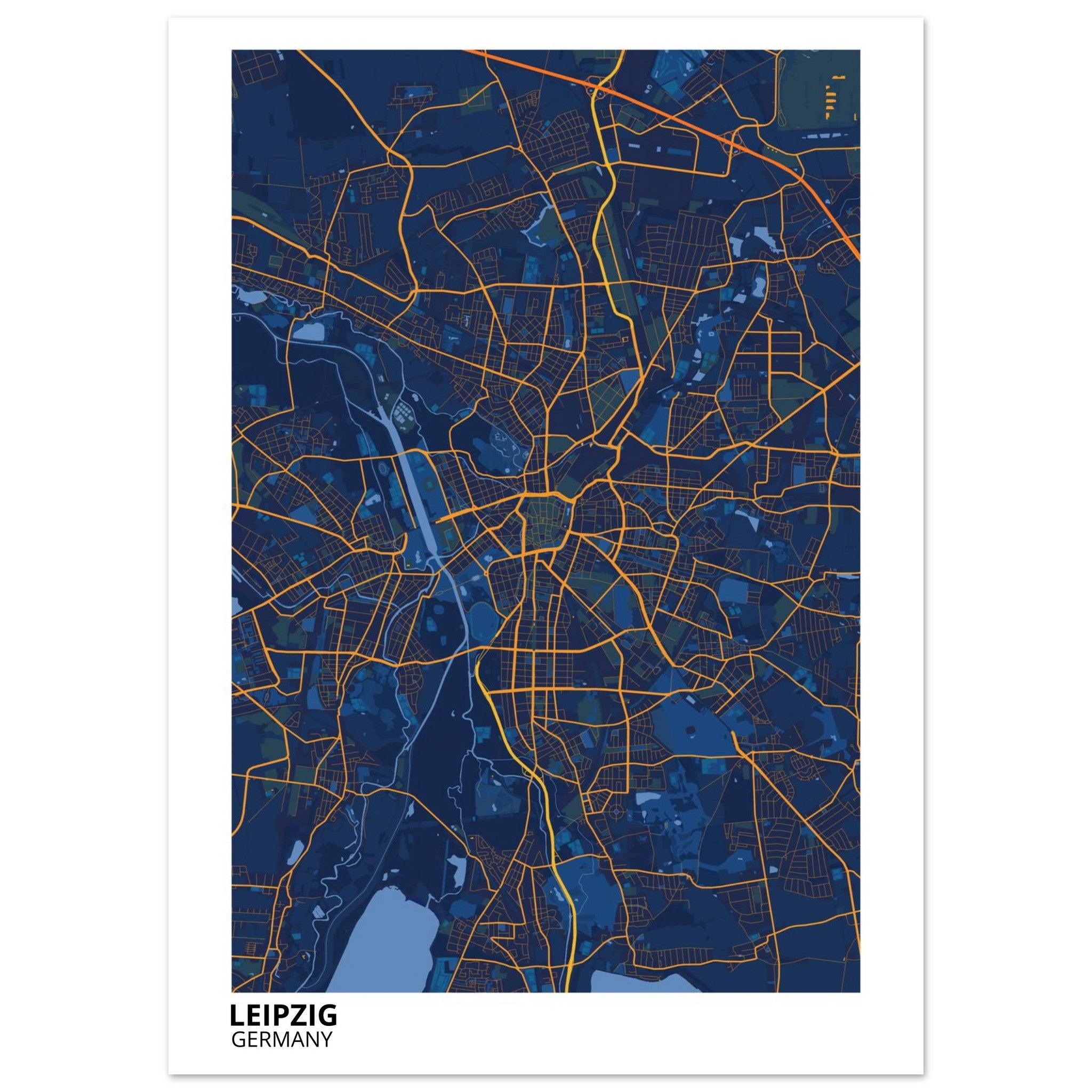 Leipzig Germany City Map Poster | Custom Map Art Print - Ink And Atlas