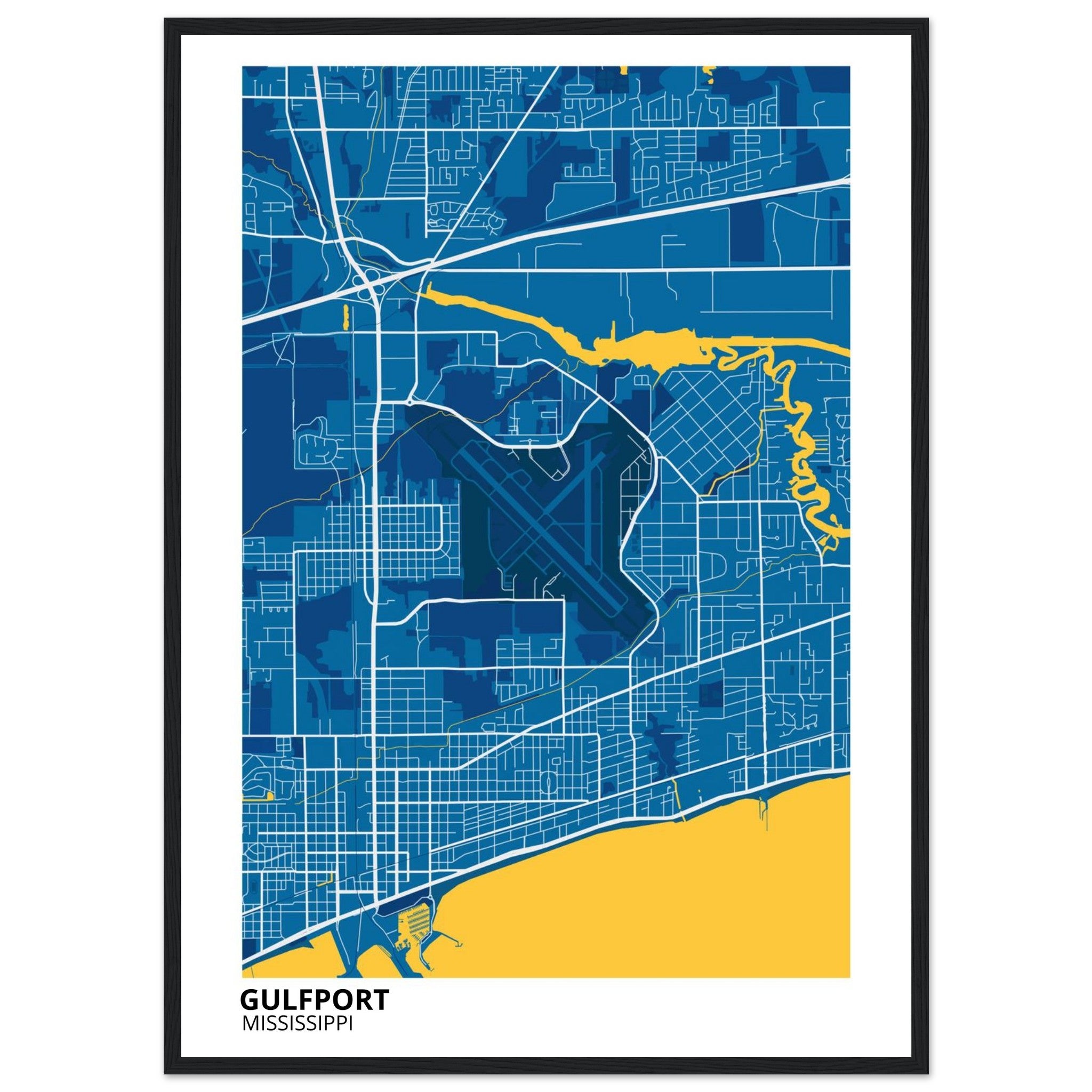 Gulfport Mississippi City Map Poster | Custom Map Art Print - Ink And Atlas