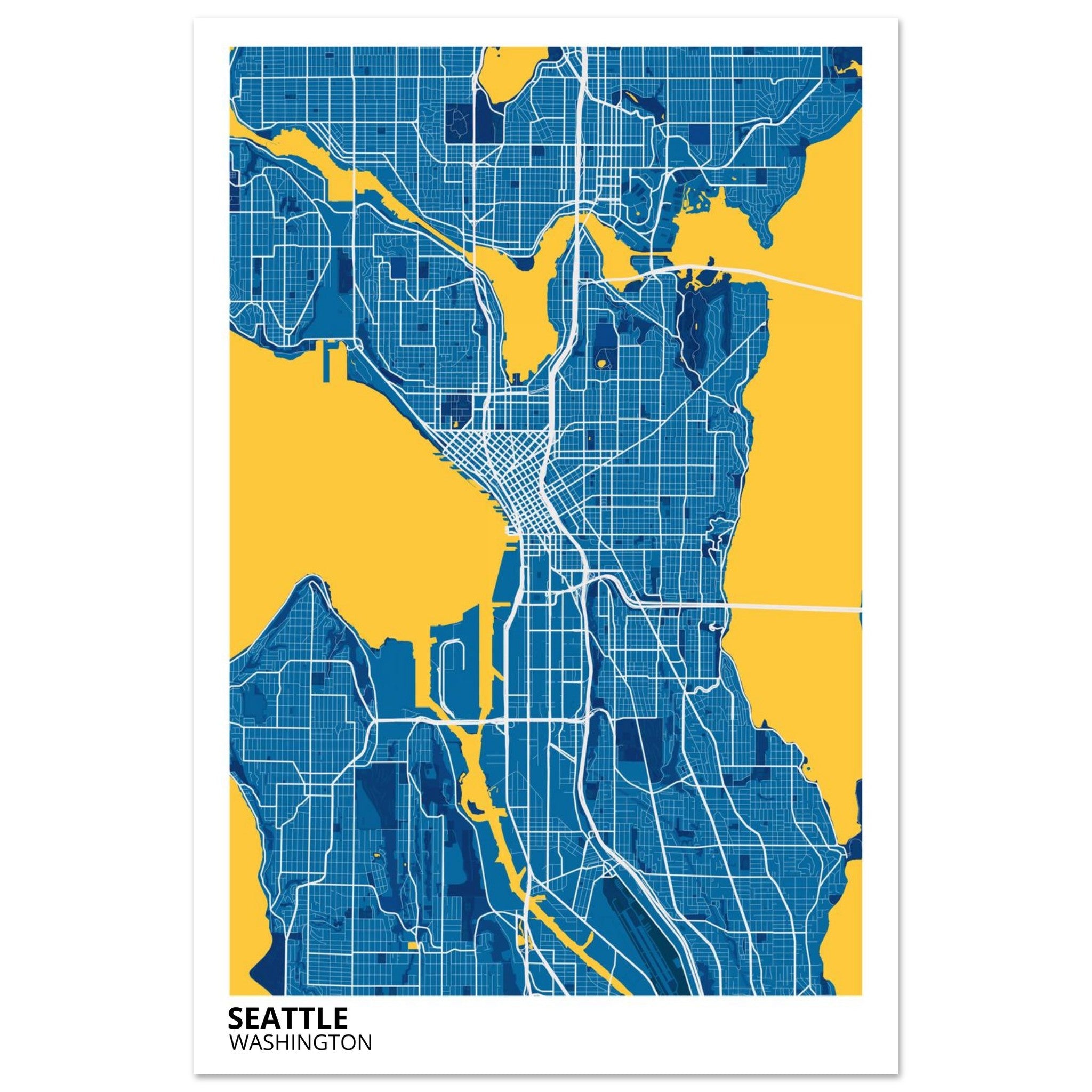 seattle map poster print