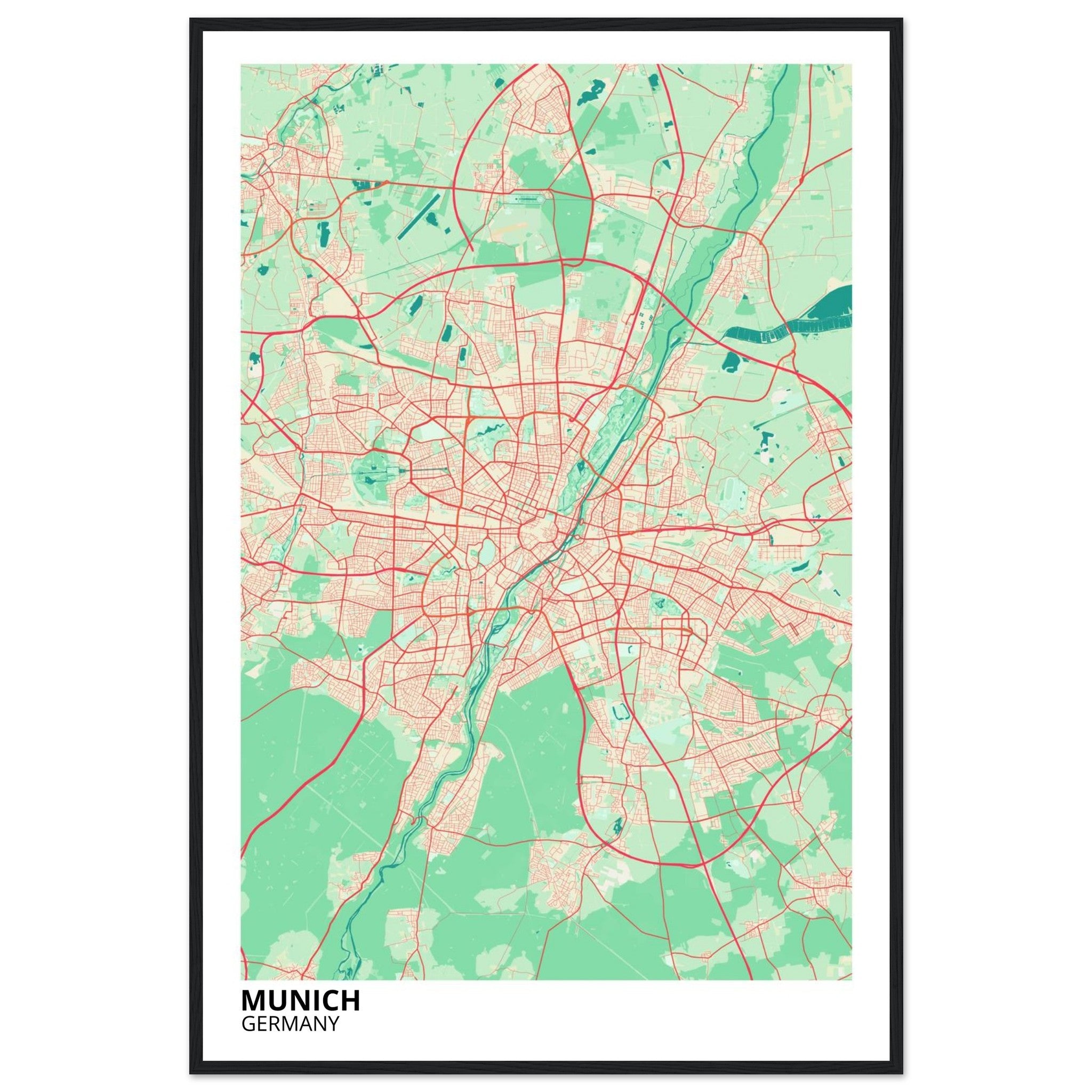 Munich Germany City Map Poster | Custom Map Art Print - Ink And Atlas