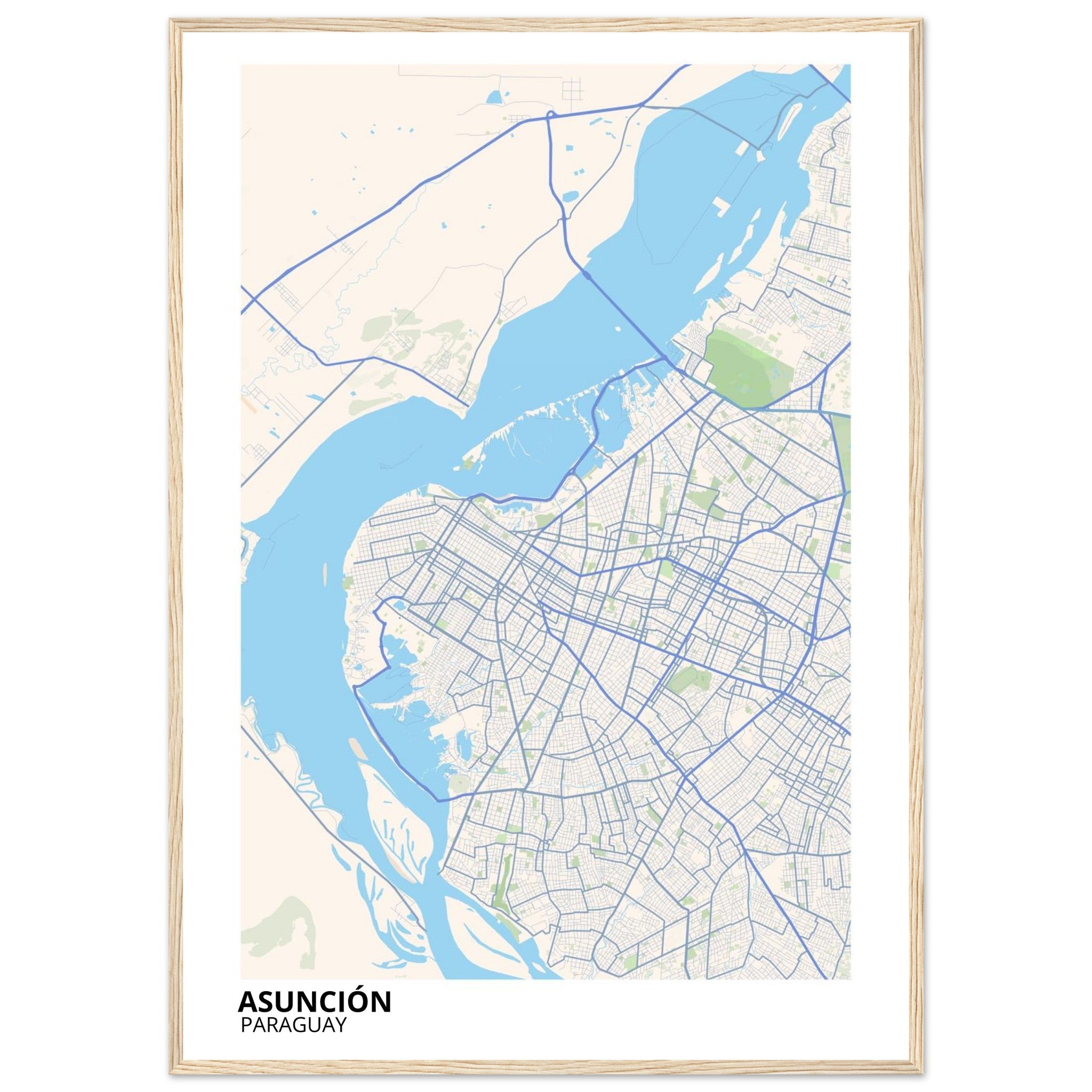 Asunción Paraguay City Map Poster | Custom Map Art Print - Ink And Atlas