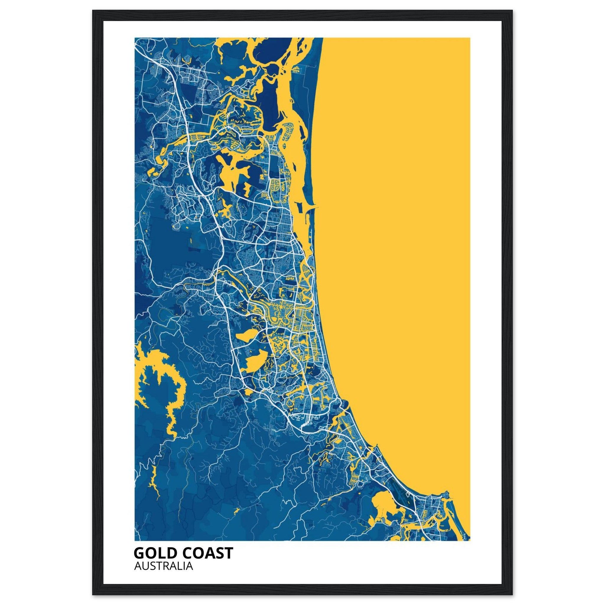 Gold Coast Australia City Map Poster | Custom Map Art Print - Ink And Atlas