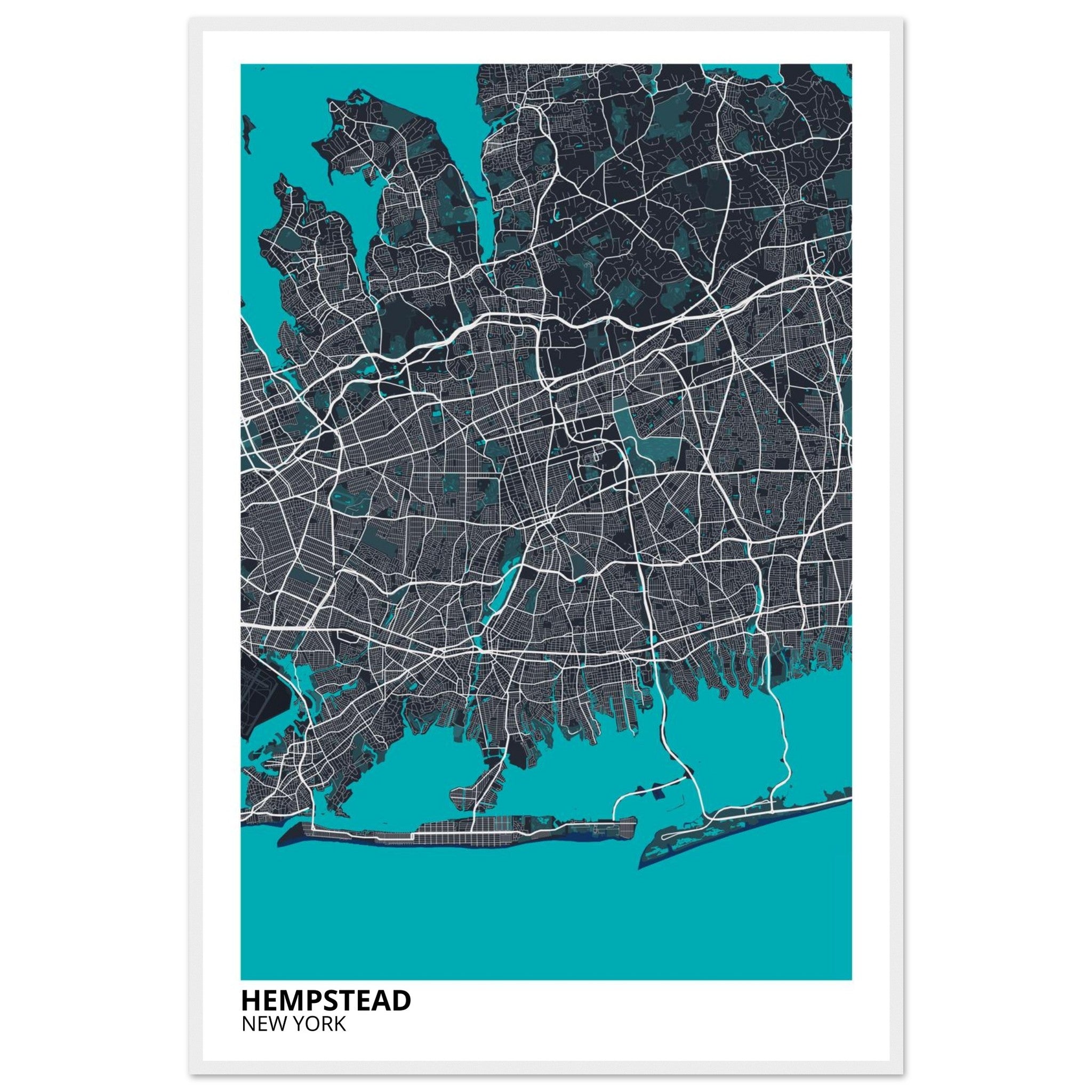 hempstead map poster print