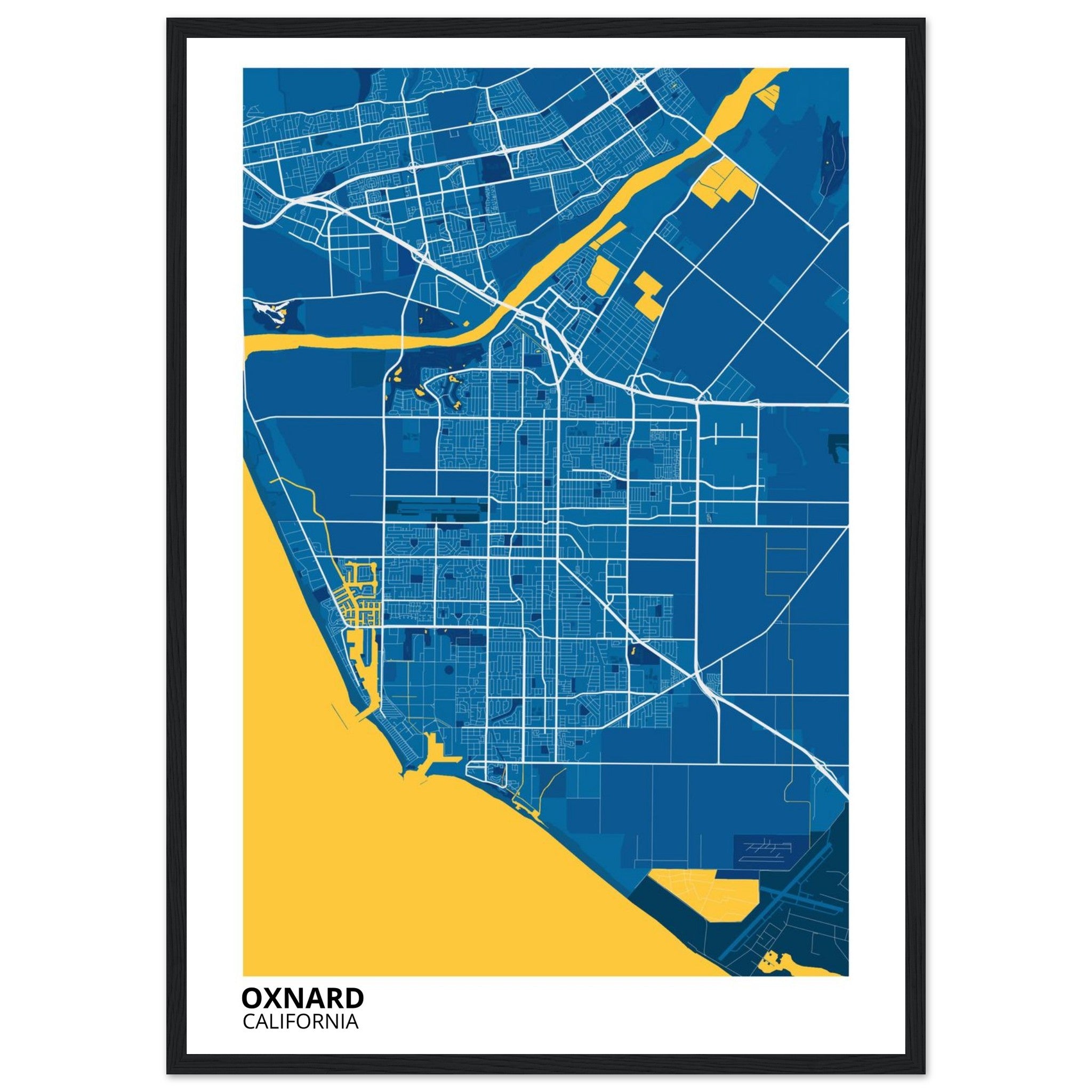 Oxnard California City Map Poster | Custom Map Art Print - Ink And Atlas