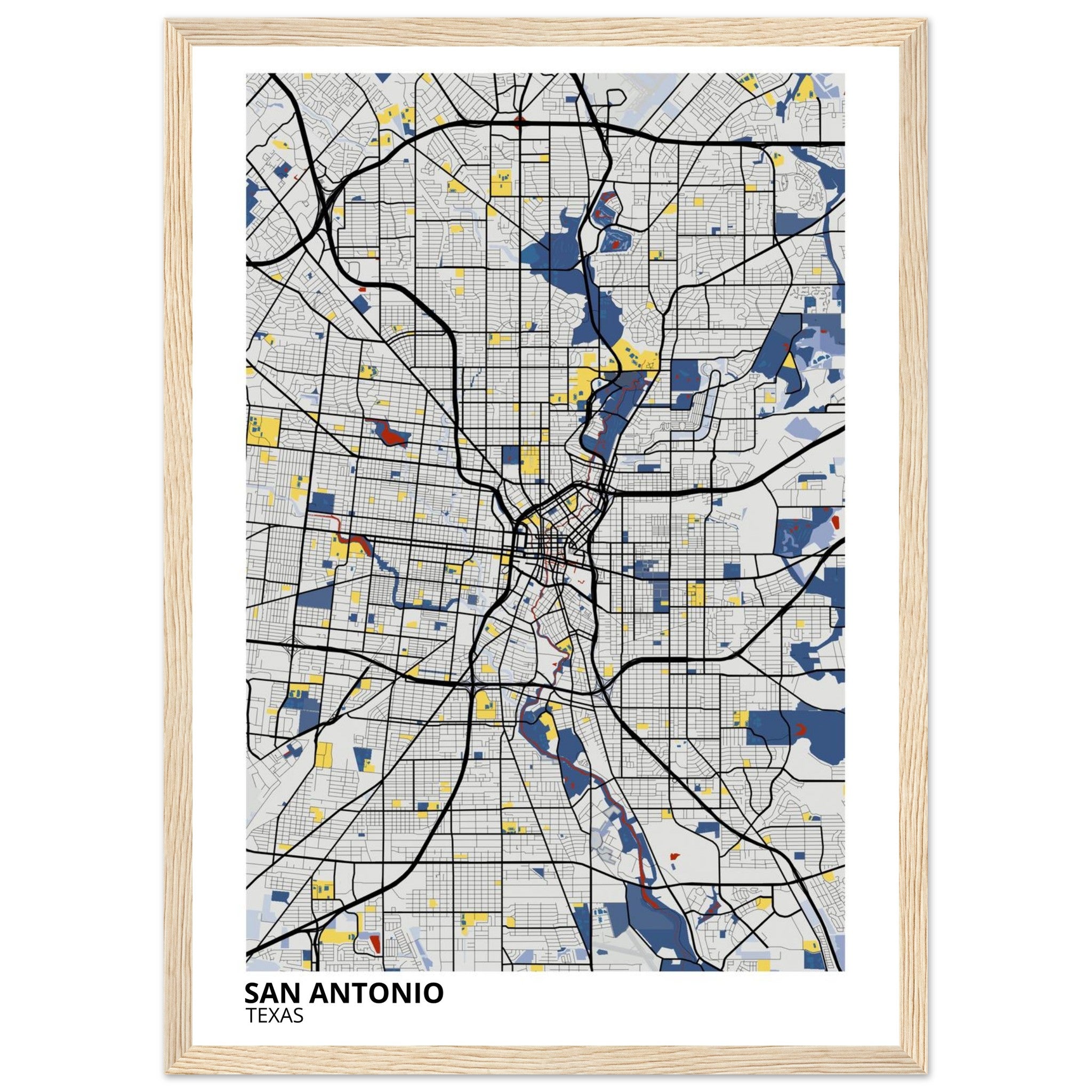 San Antonio Texas City Map Poster | Custom Map Art Print - Ink And Atlas