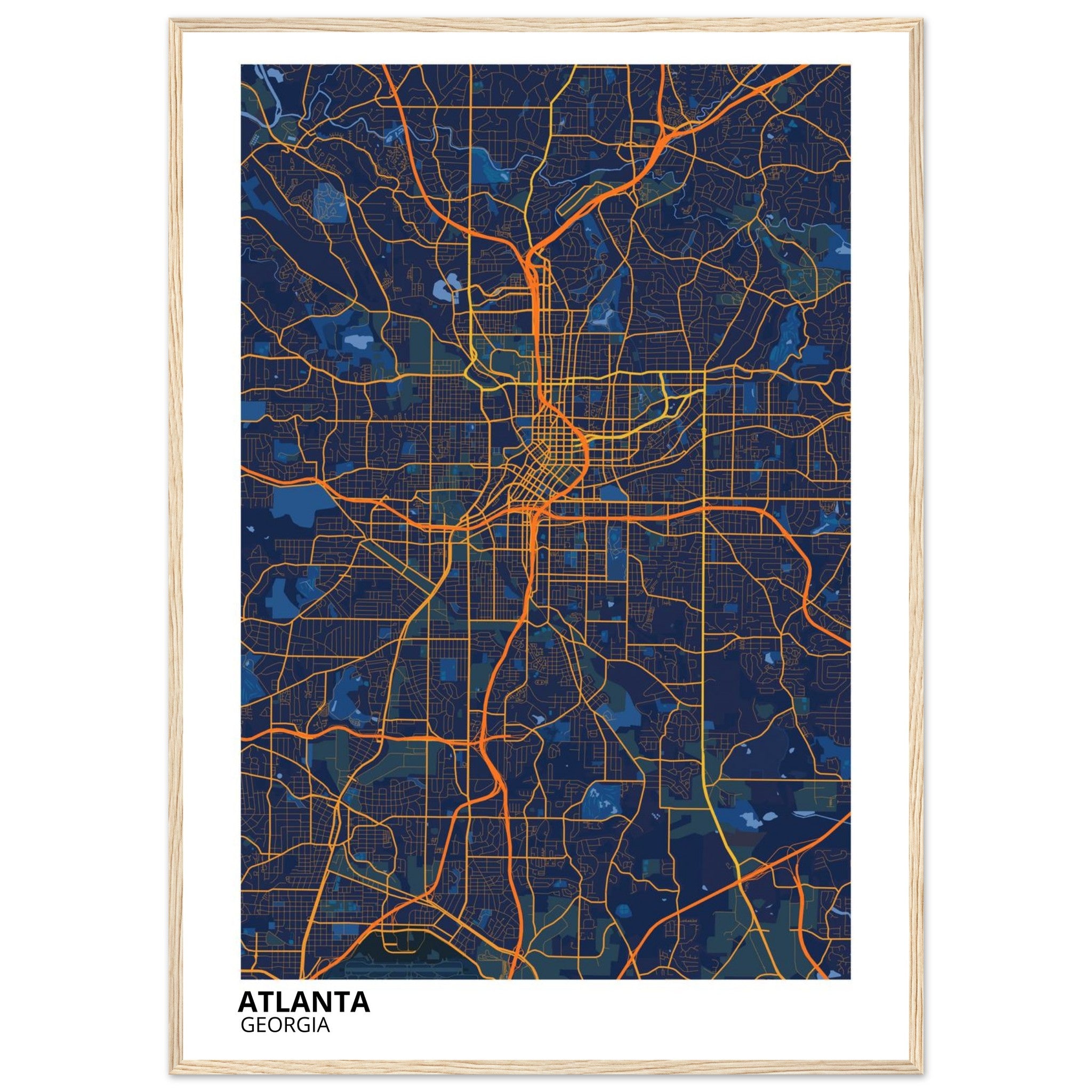 atlanta map poster print