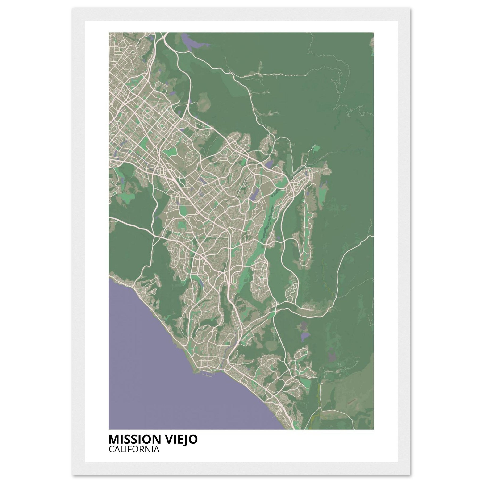 mission viejo map poster print