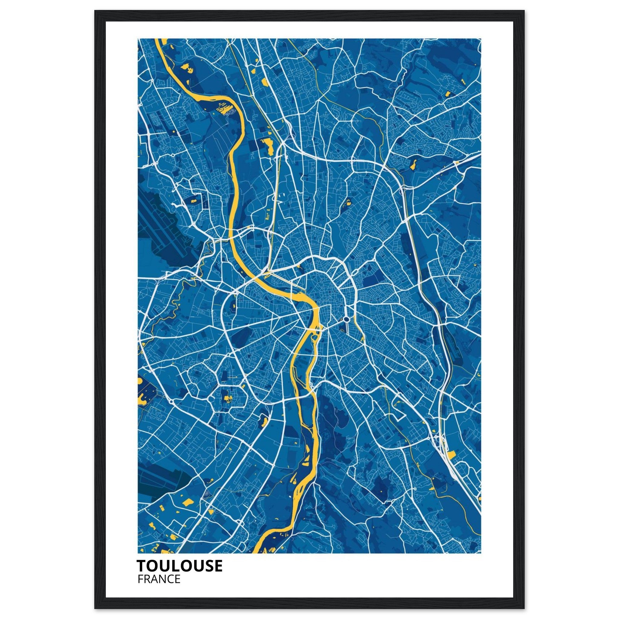 Toulouse France City Map Poster | Custom Map Art Print - Ink And Atlas