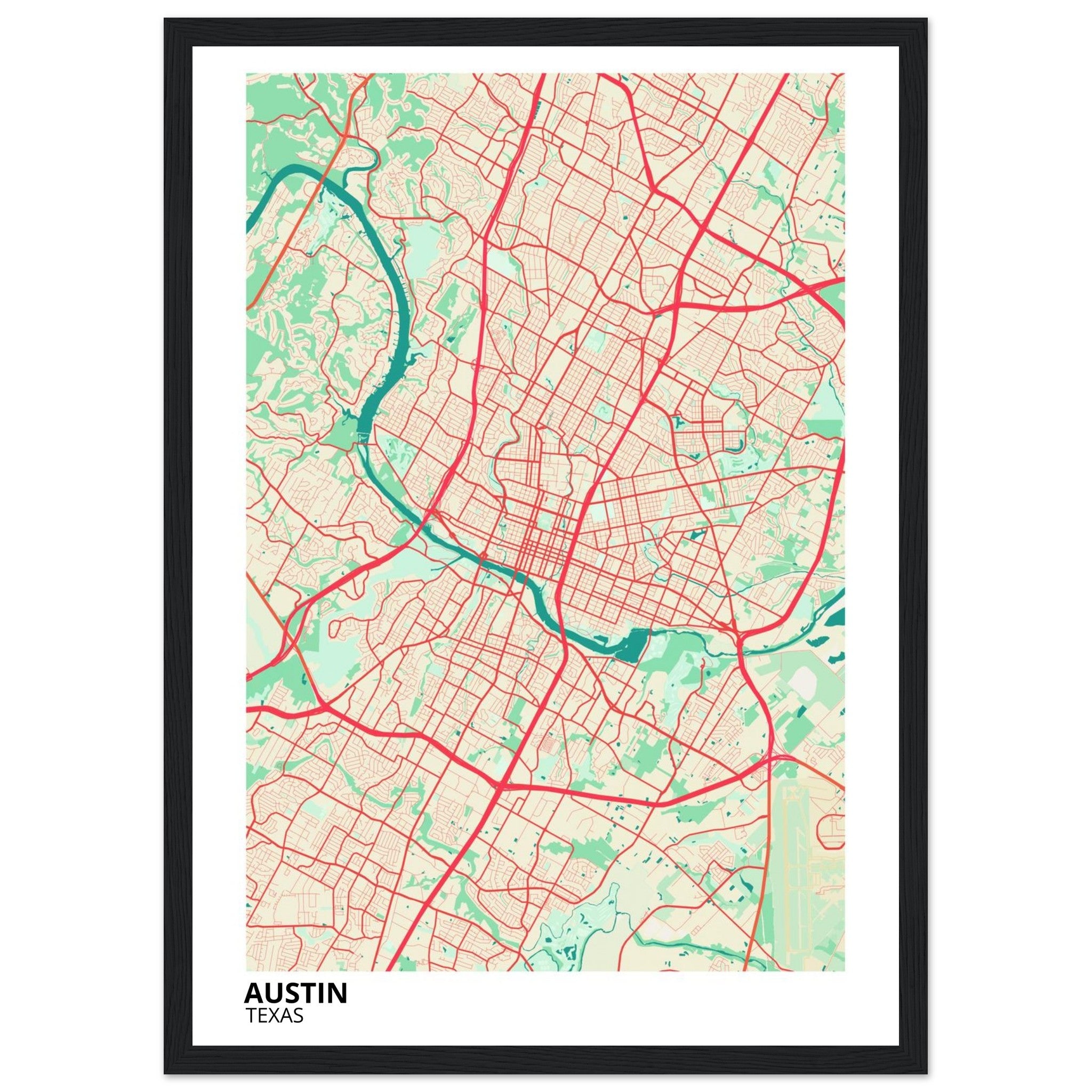 austin map poster print