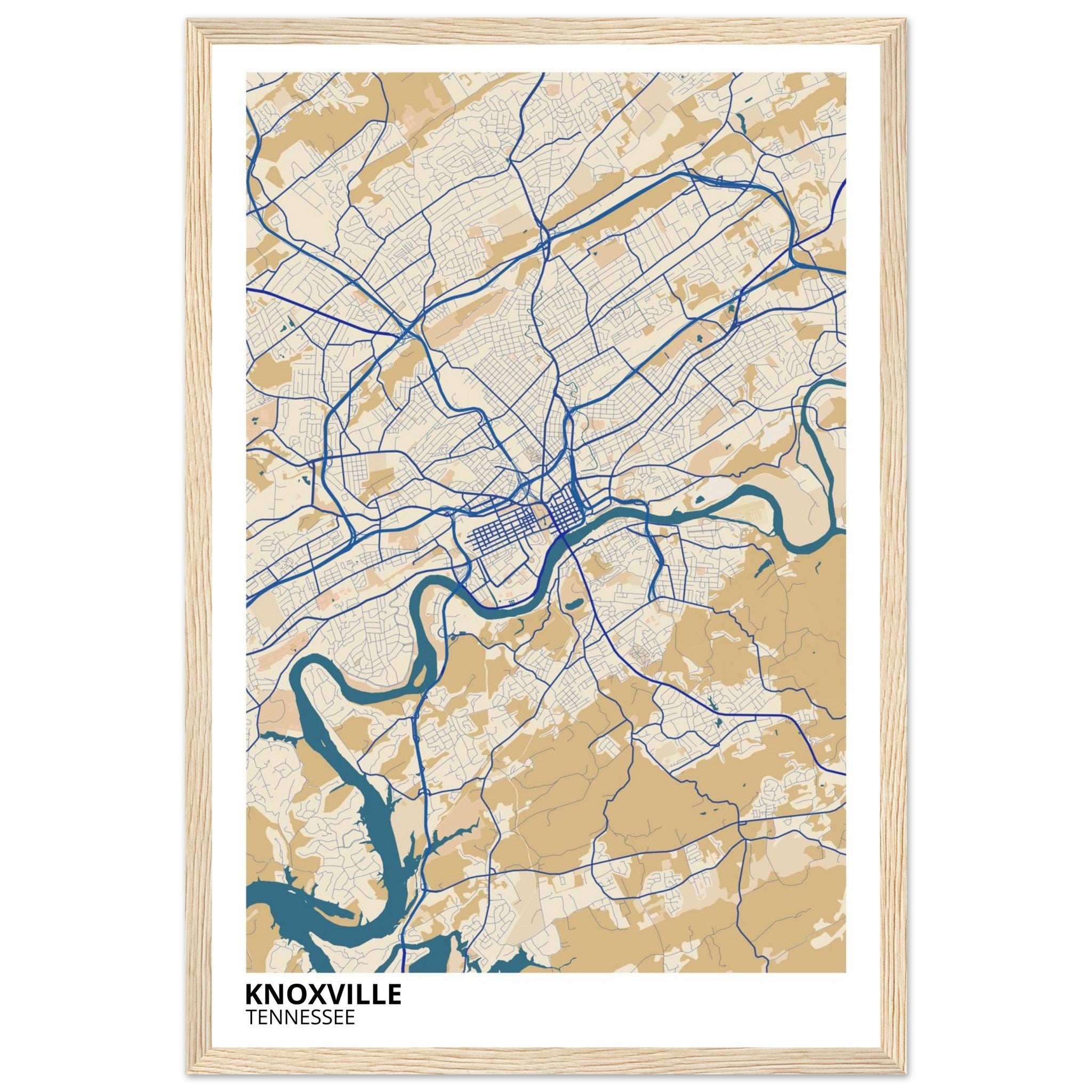 knoxville map poster print