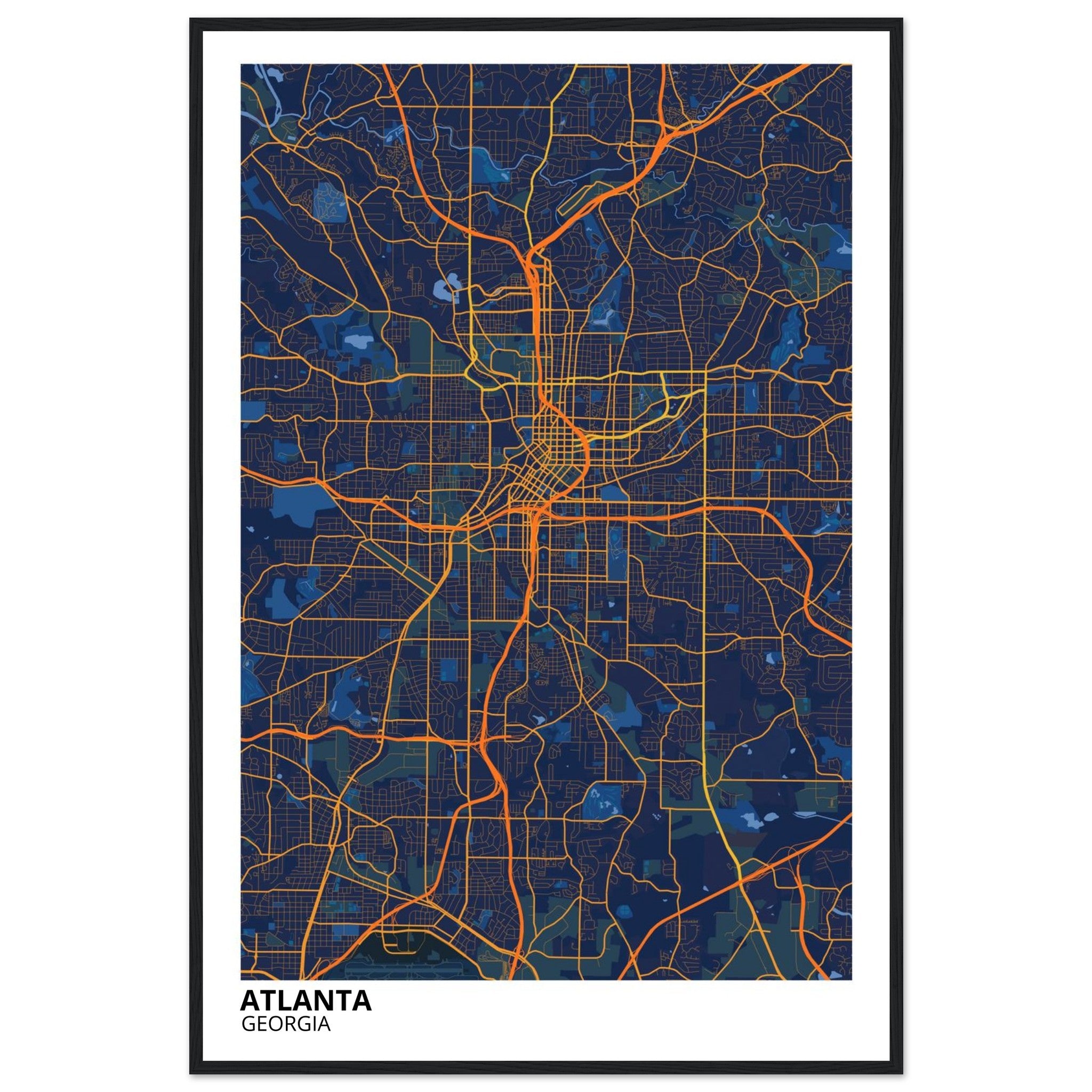 atlanta map poster print