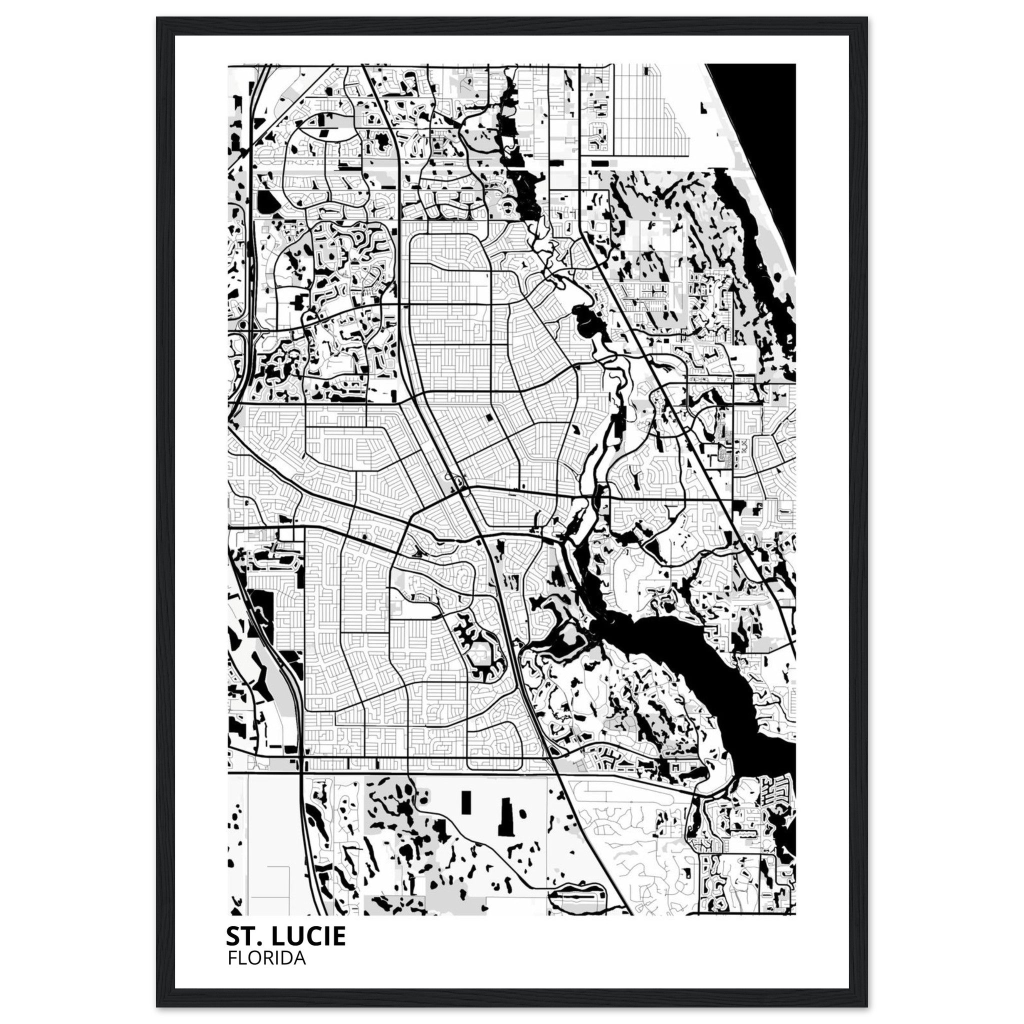 st lucie map poster print
