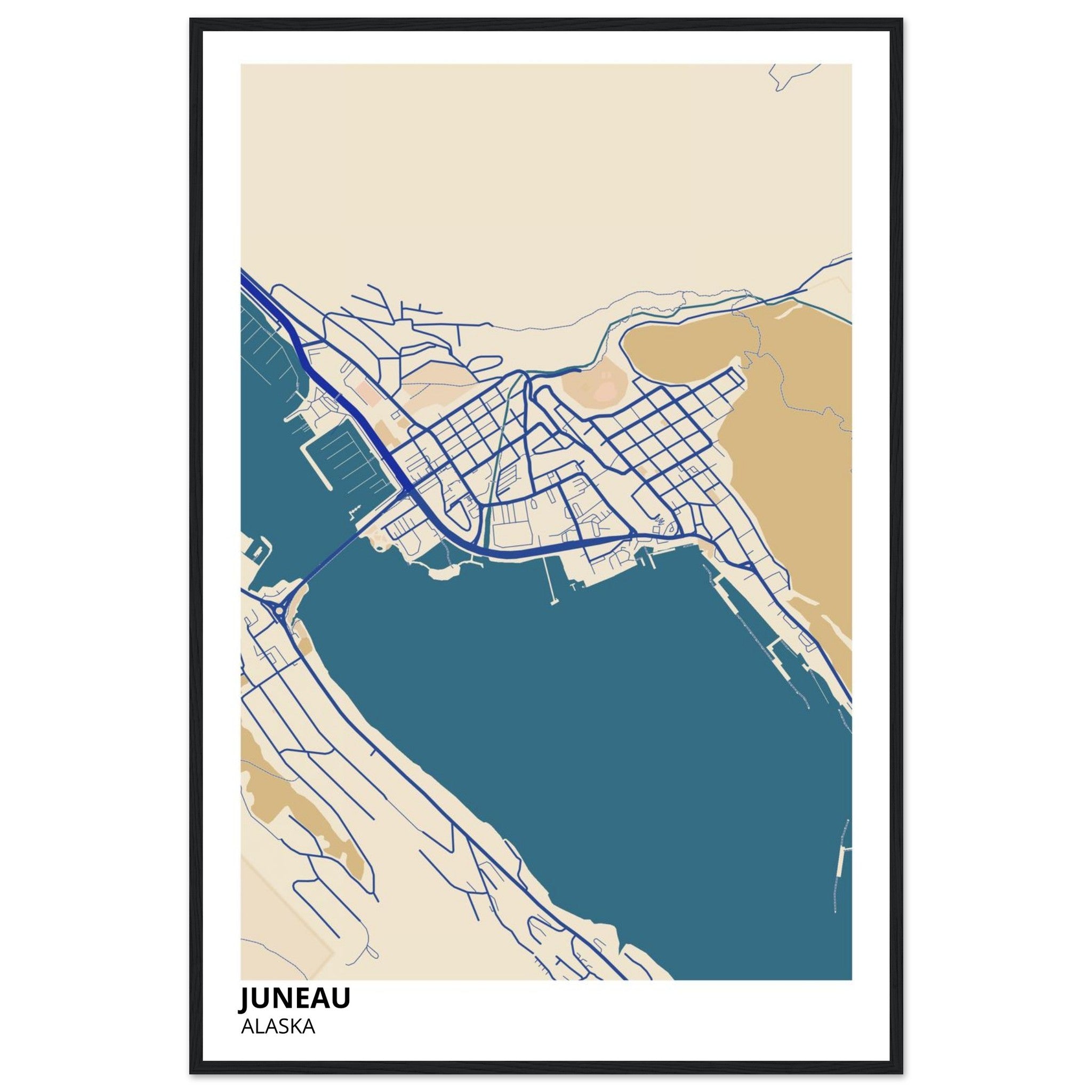 juneau map poster print