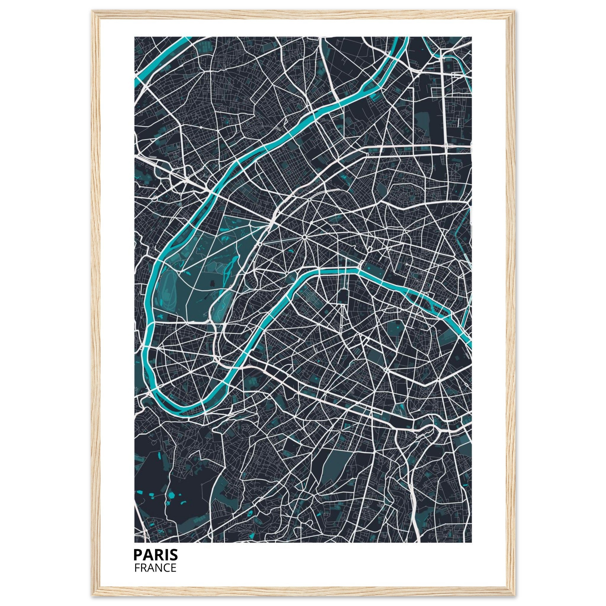 Paris France City Map Poster | Custom Map Art Print - Ink And Atlas