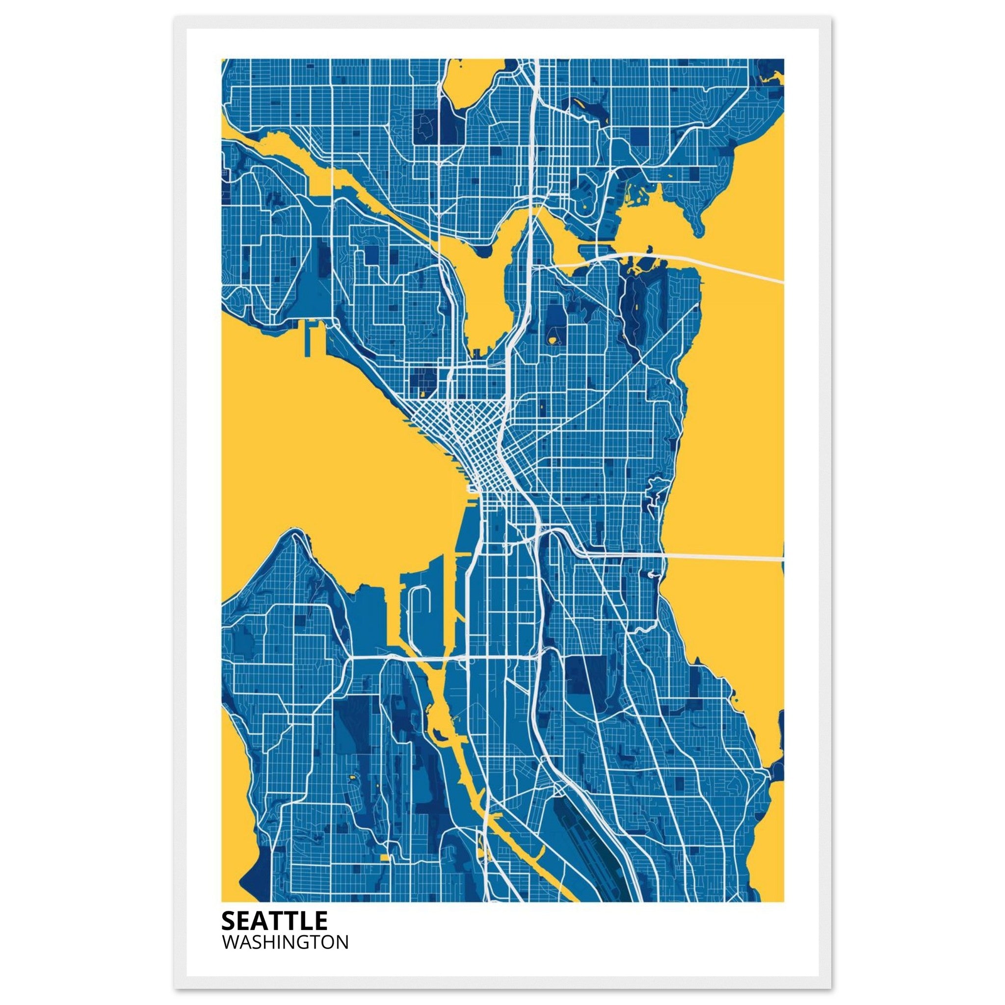 seattle map poster print