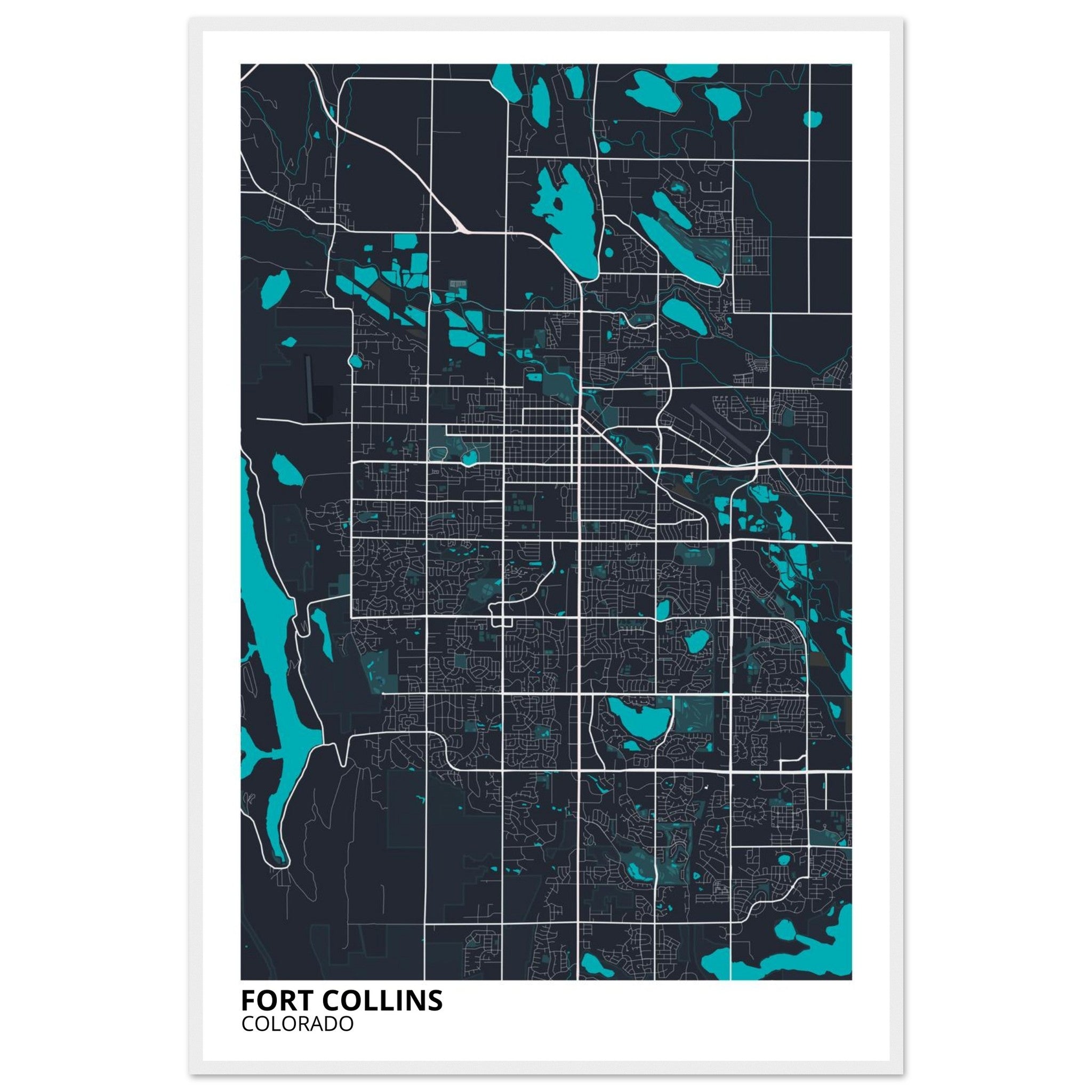 Fort Collins Colorado City Map Poster | Custom Map Art Print - Ink And Atlas