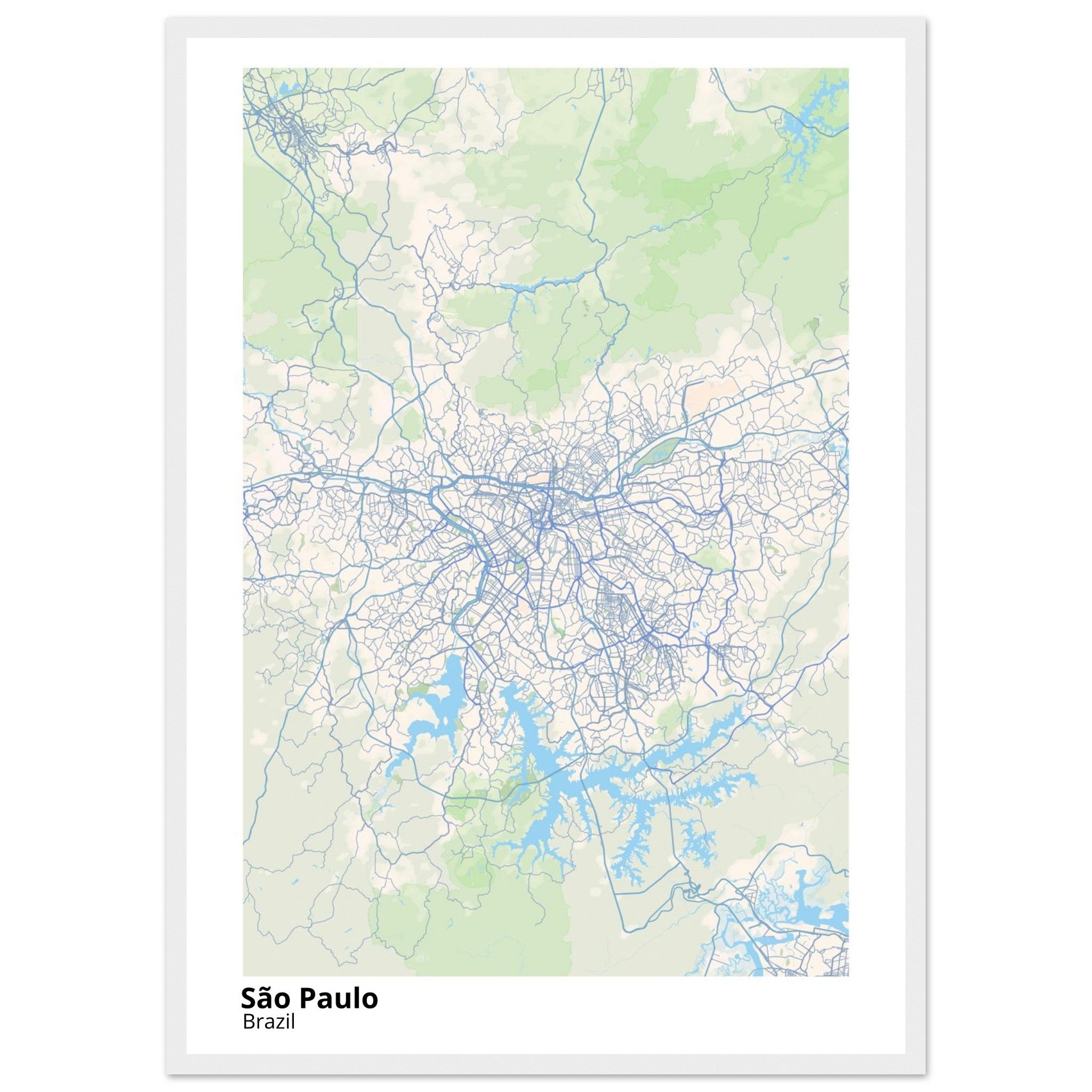 Sao Paulo Brazil City Map Poster | Custom Map Art Print - Ink And Atlas