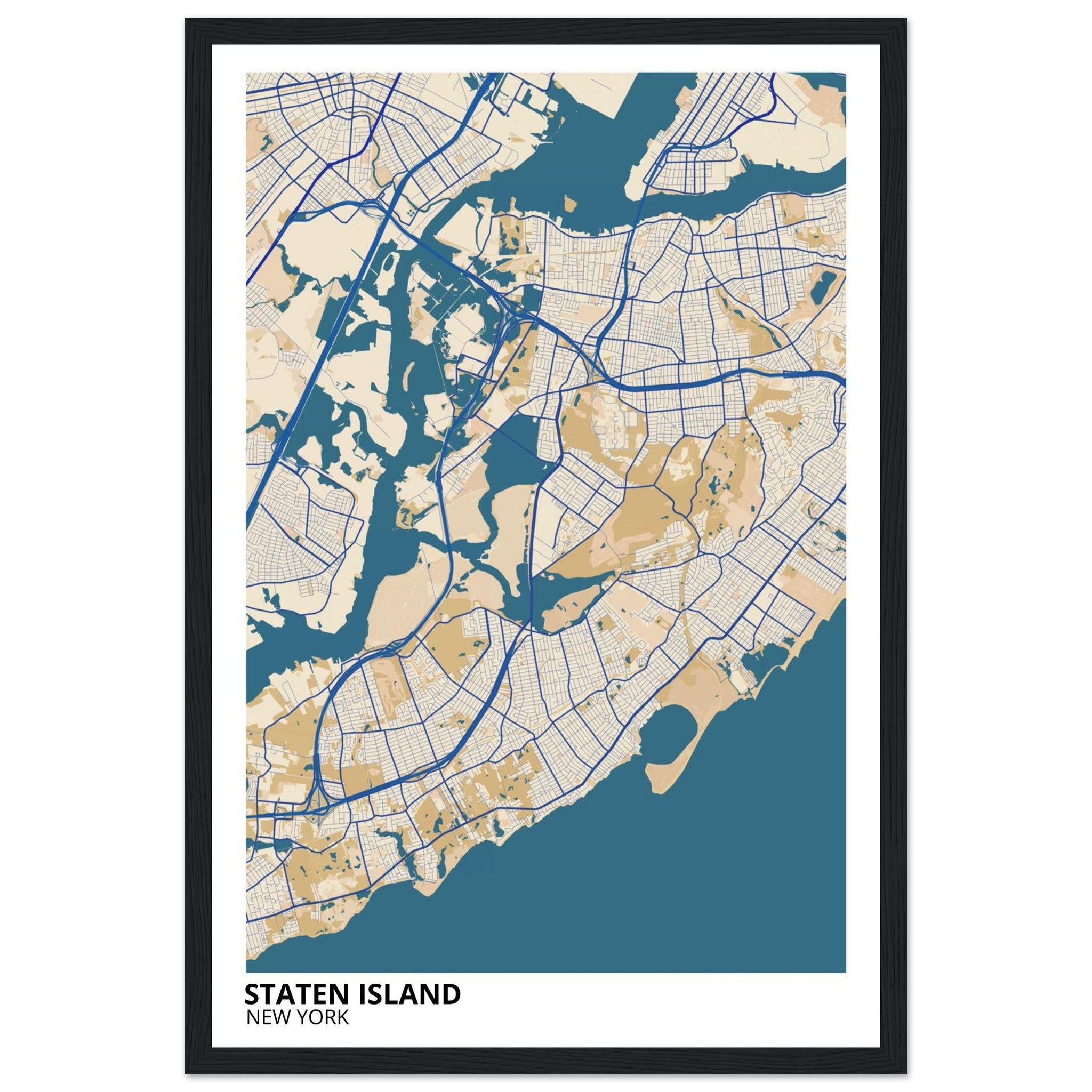 staten island map poster print