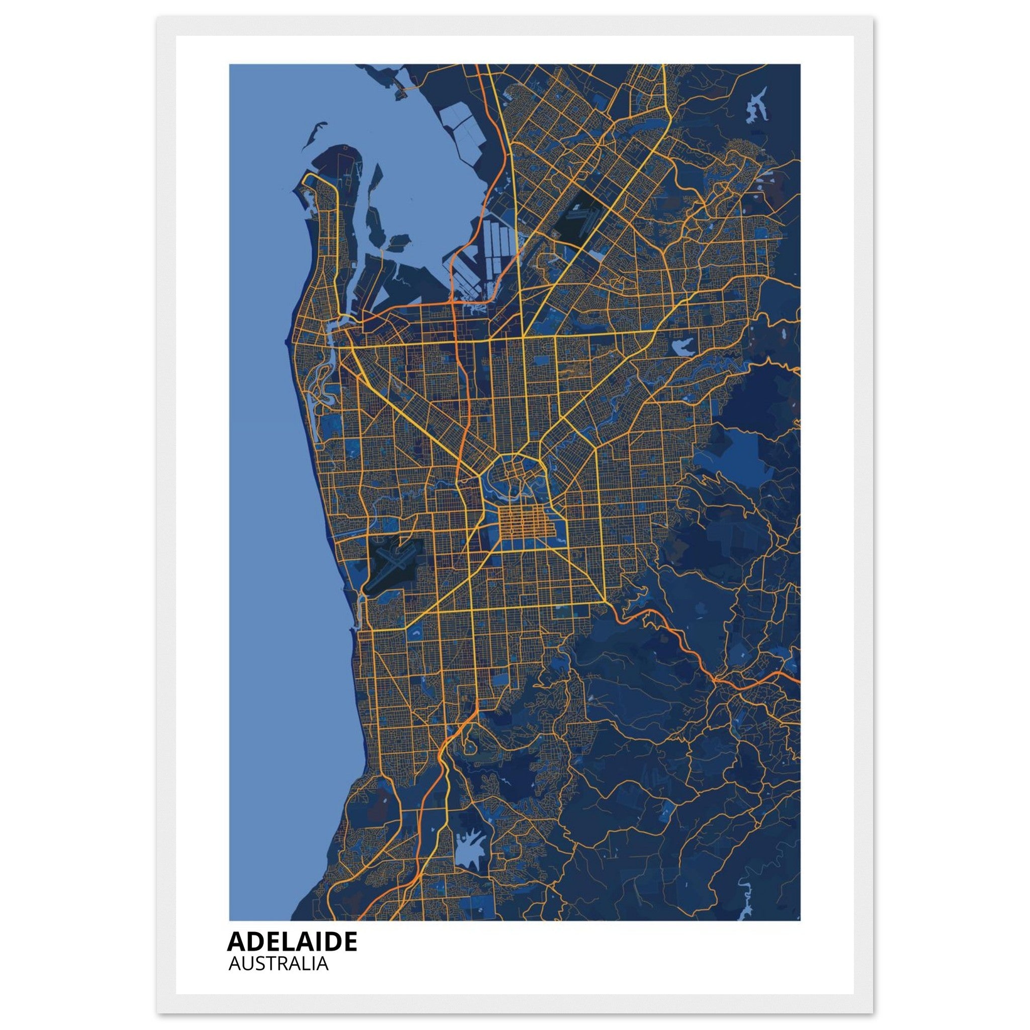 Adelaide Australia City Map Poster | Custom Map Art Print - Ink And Atlas