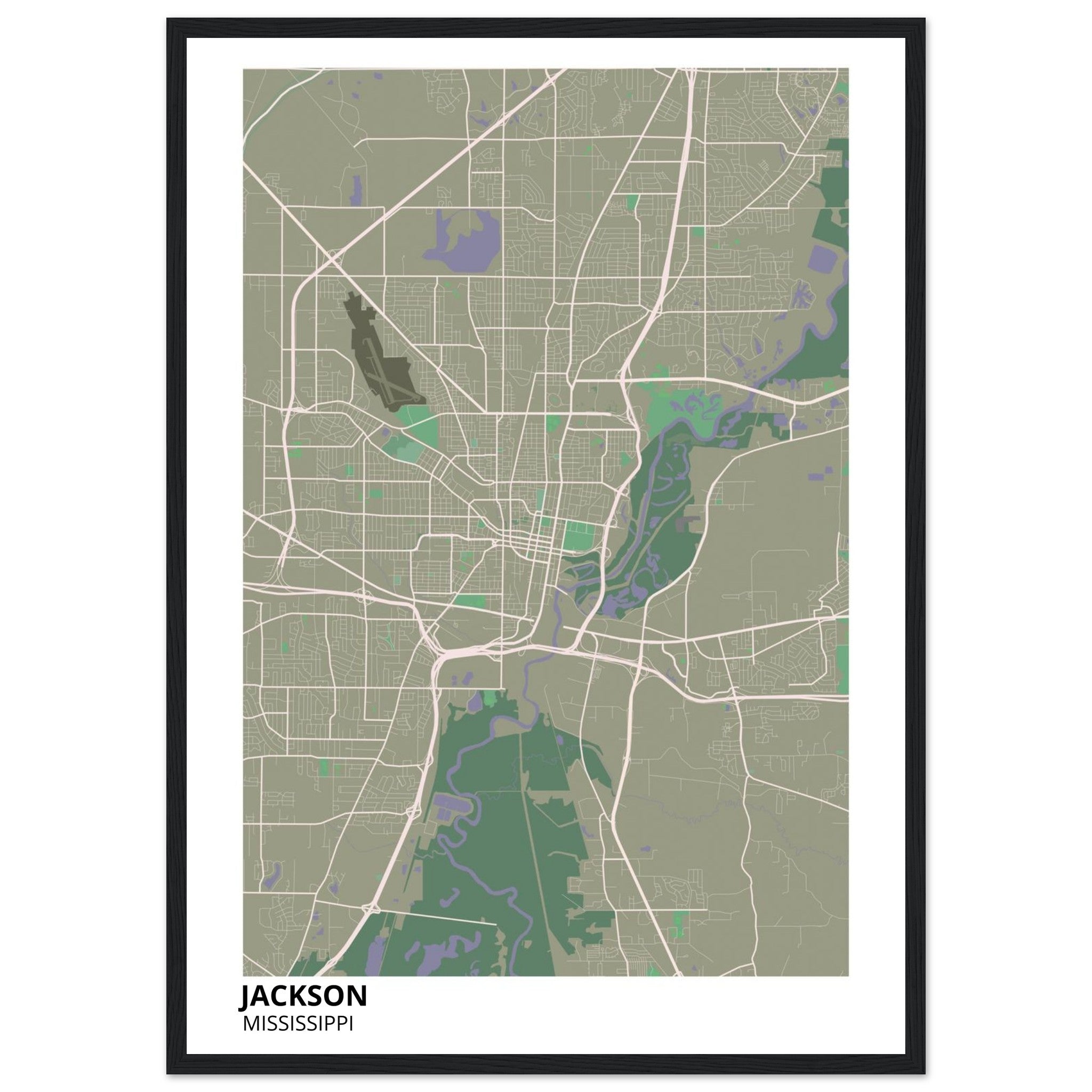 jackson map poster print