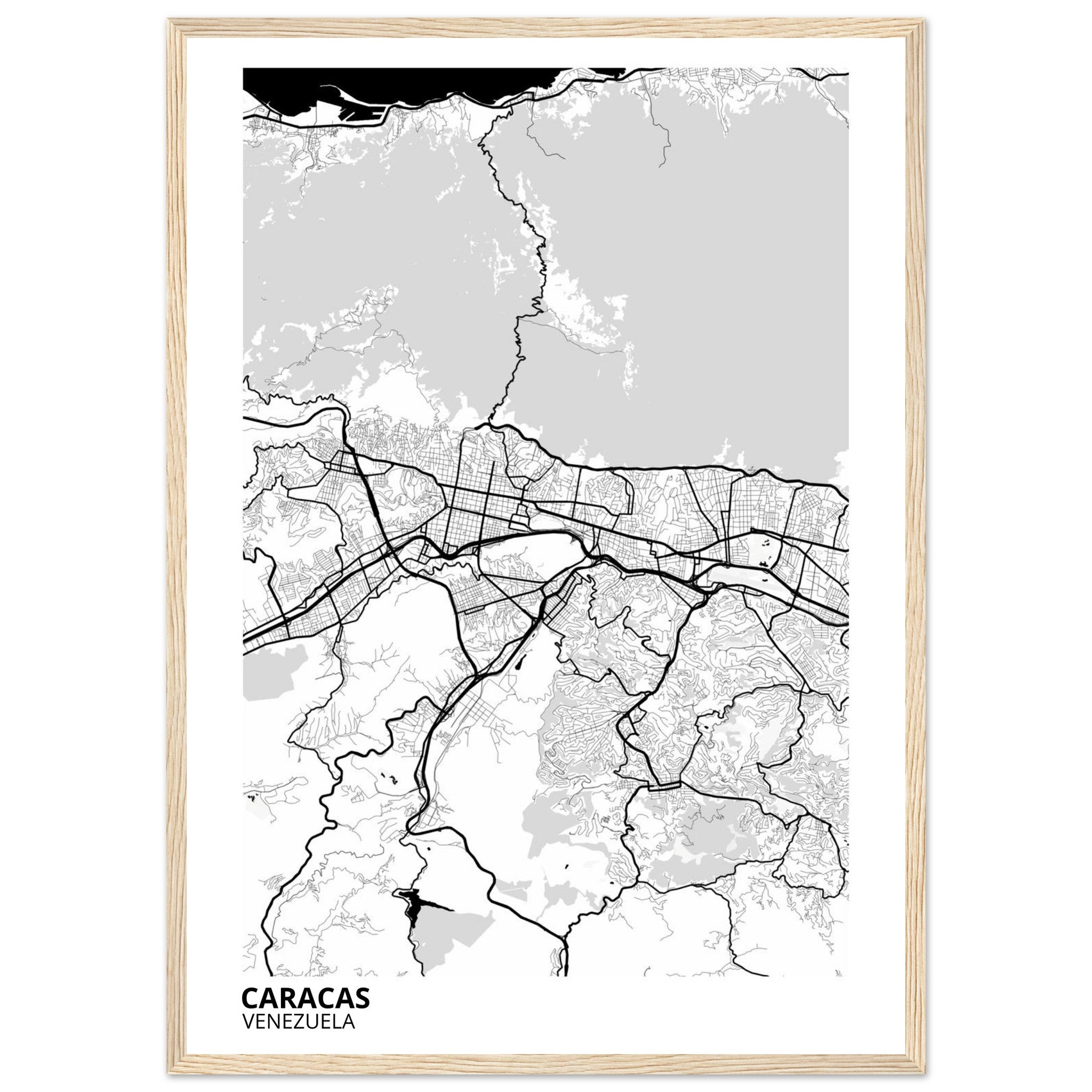 Caracas Venezuela City Map Poster | Custom Map Art Print - Ink And Atlas