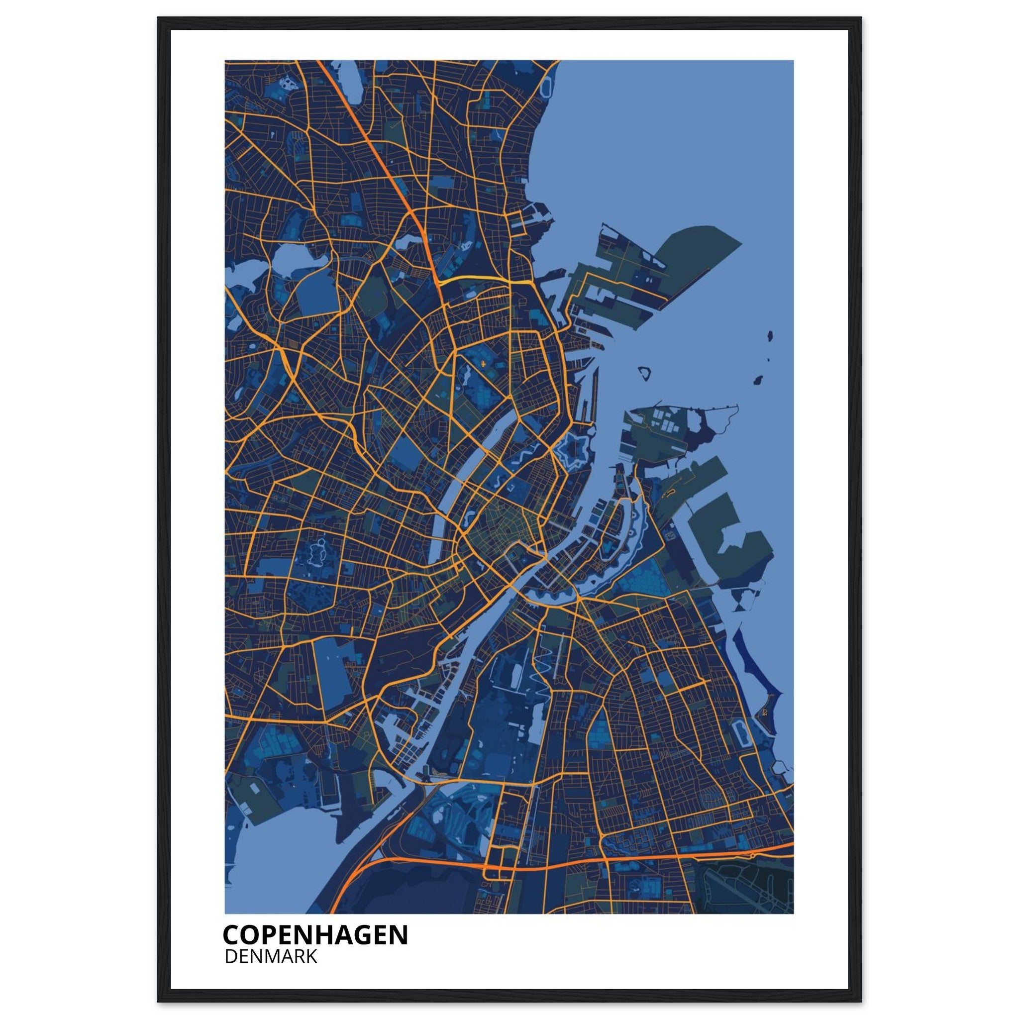 Copenhagen Denmark City Map Poster | Custom Map Art Print - Ink And Atlas