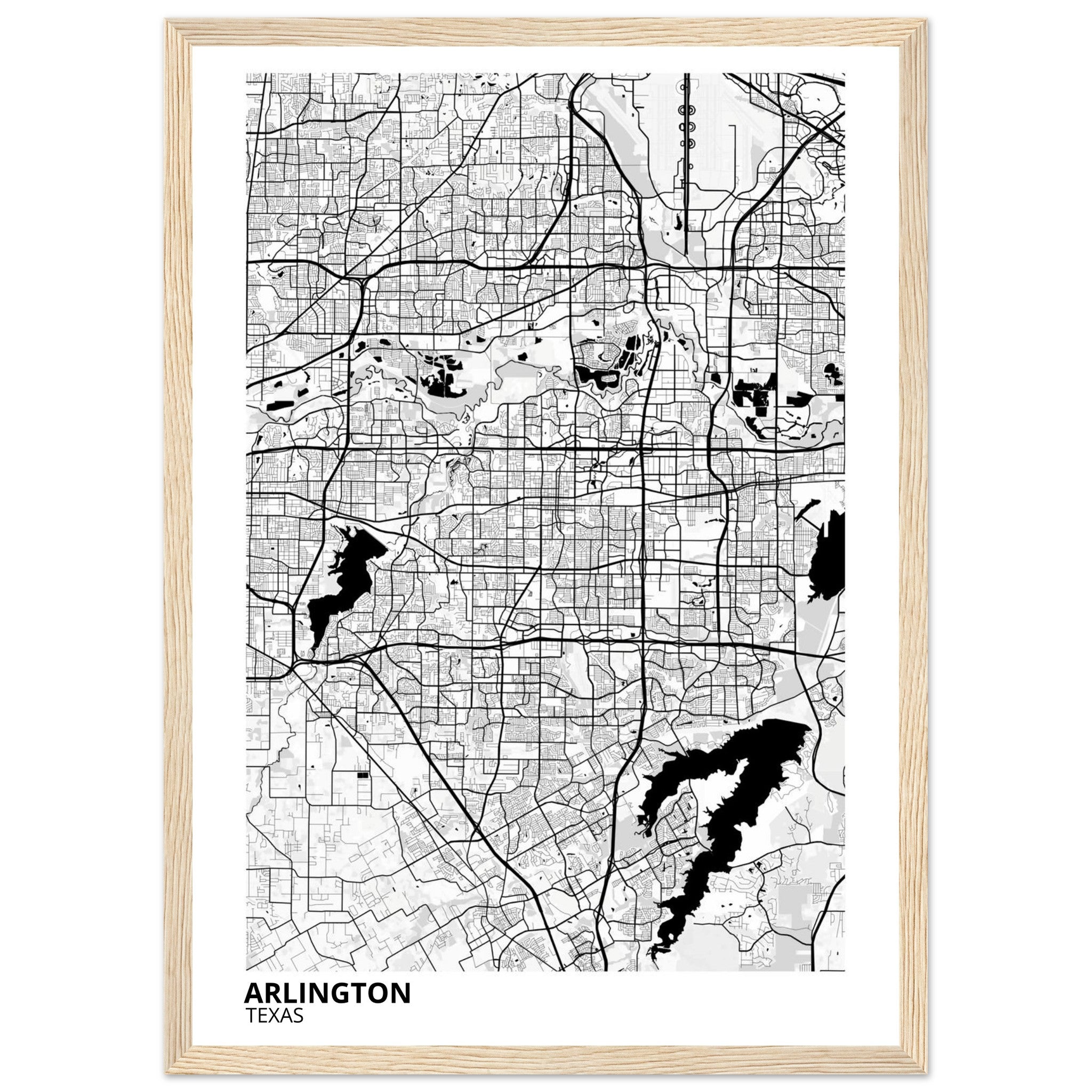 Arlington Texas City Map Poster | Custom Map Art Print - Ink And Atlas