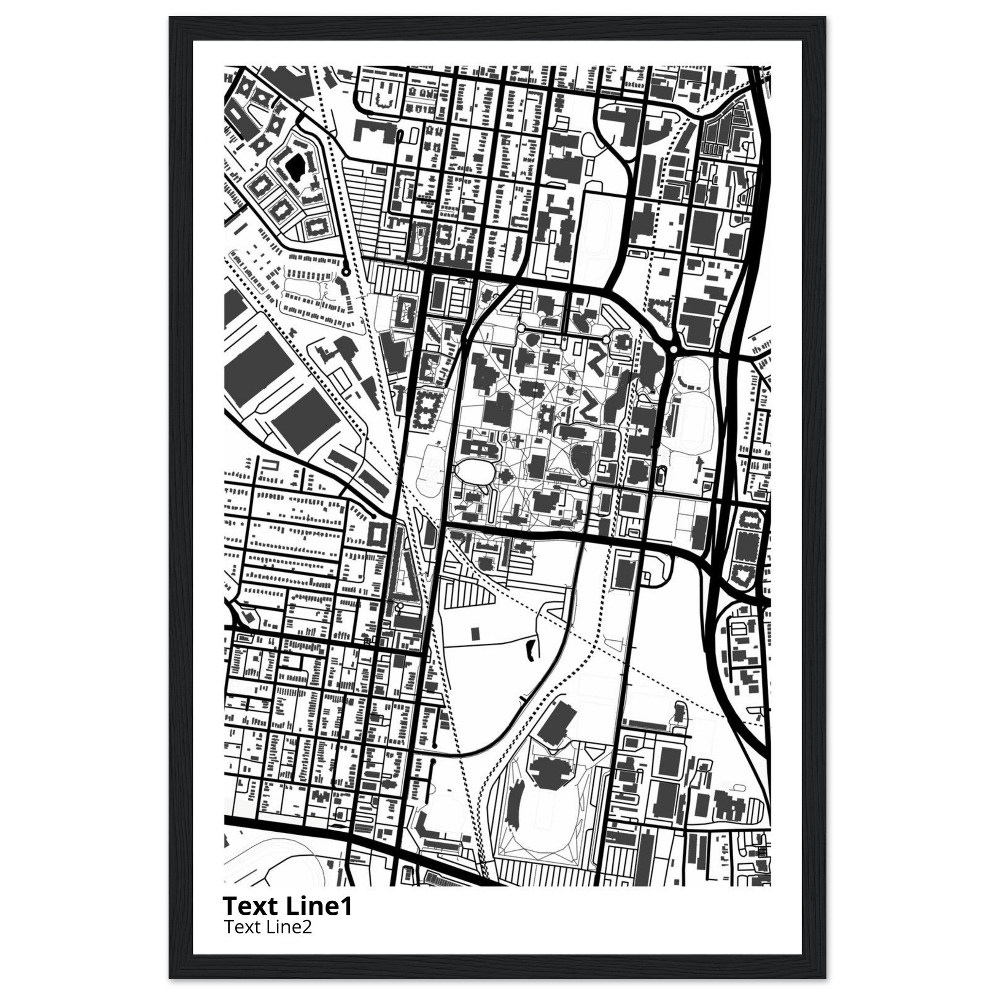 university of louisville modern campus map print
