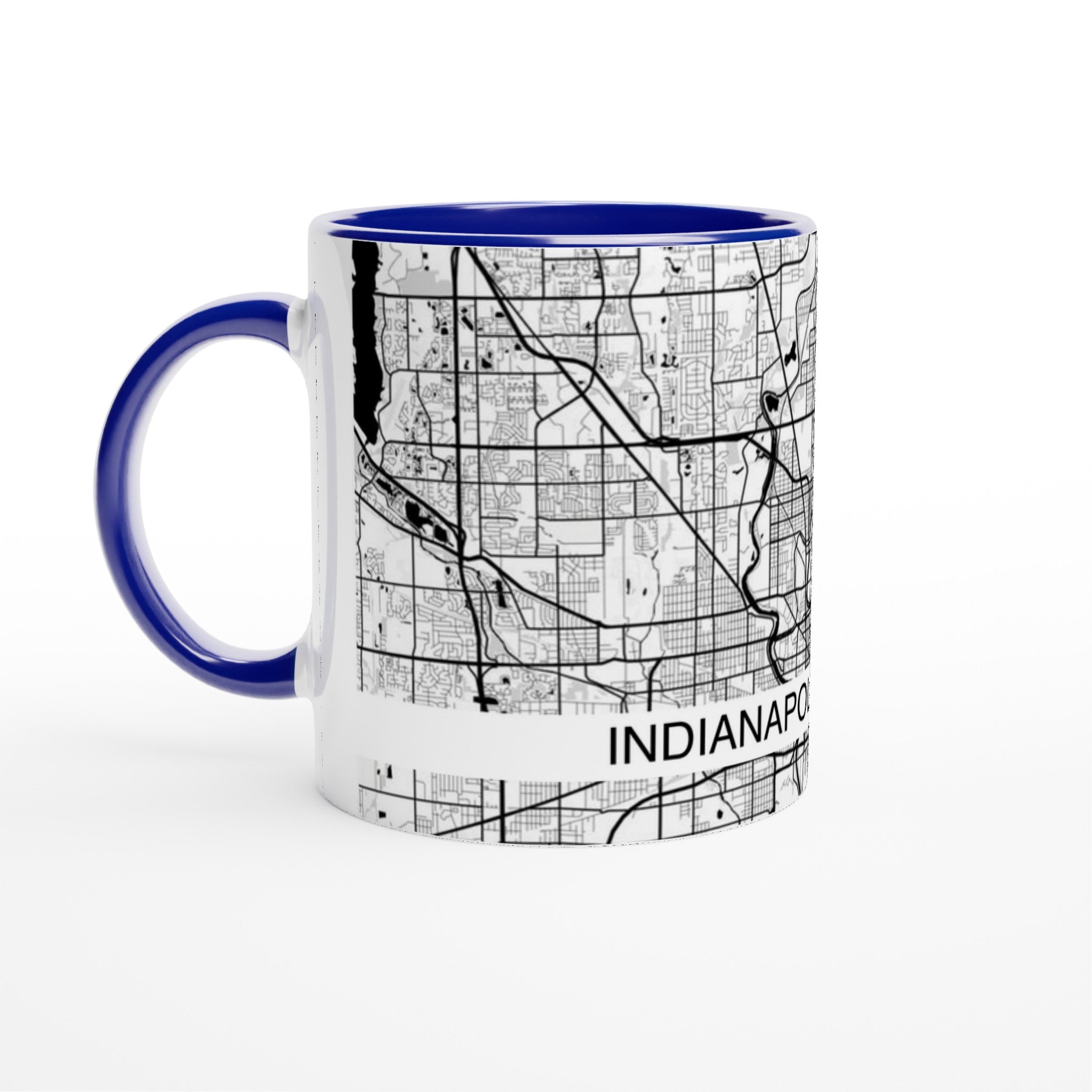 Indianapolis Indiana Modern City Map Mug (11oz) - Ink And Atlas
