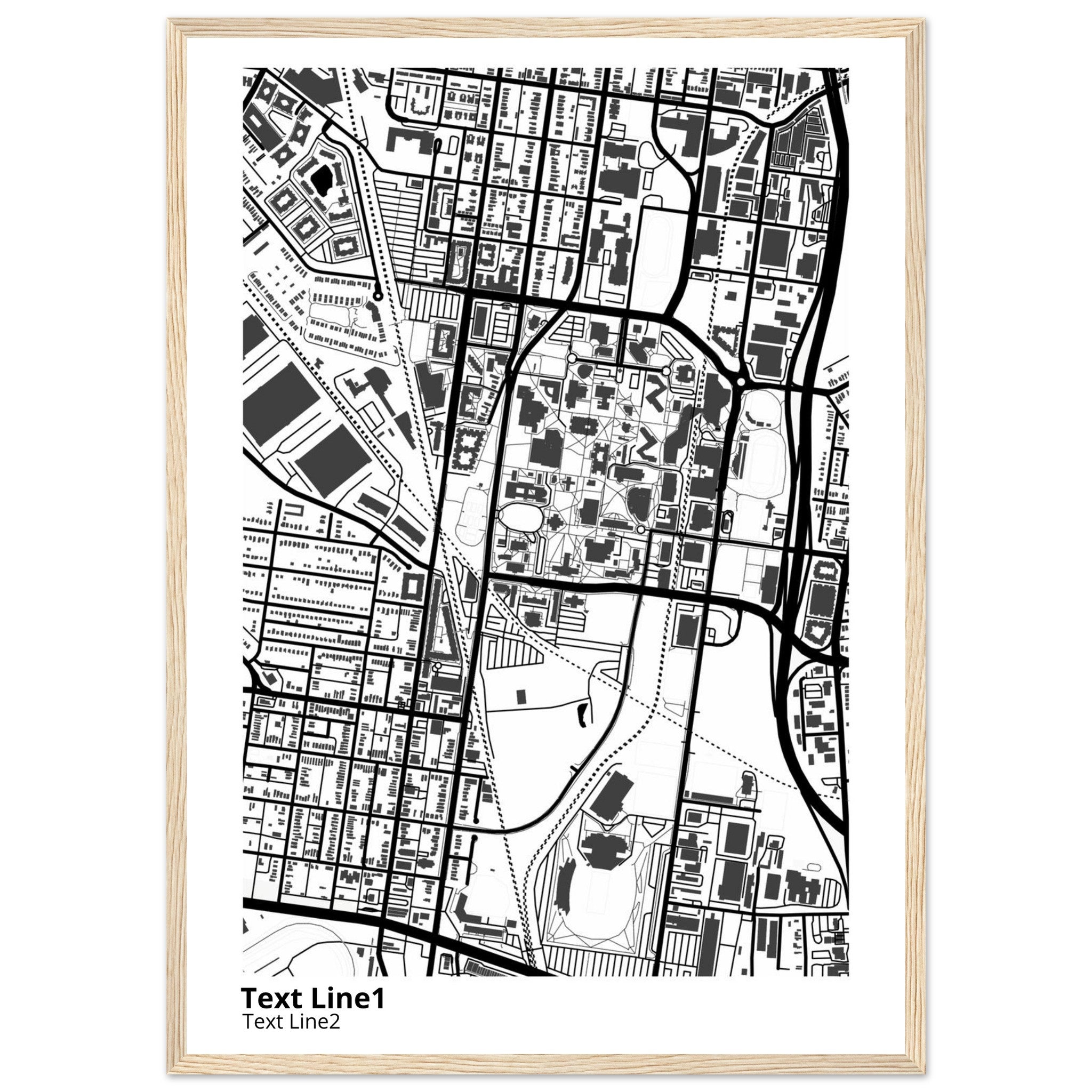 university of louisville modern campus map print