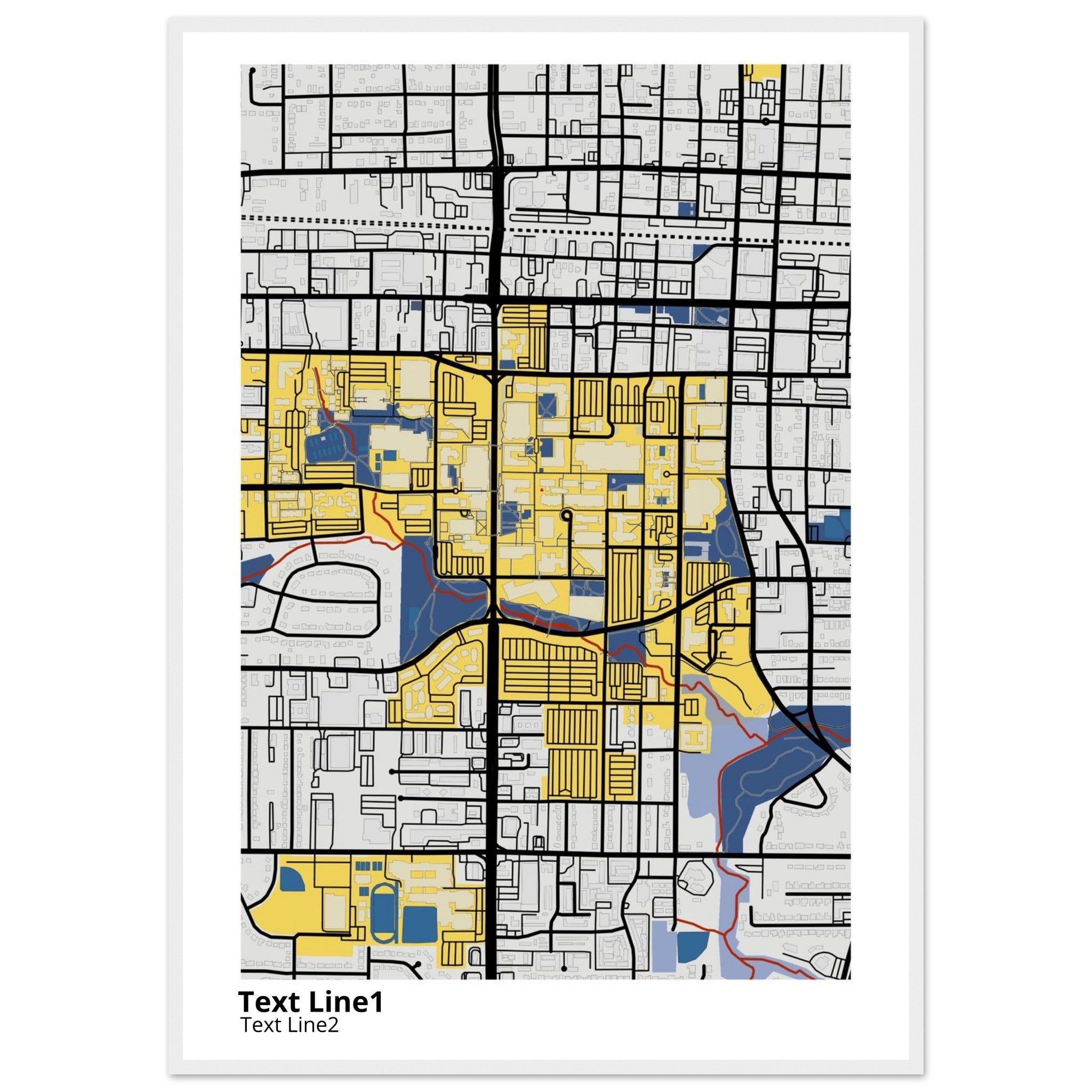 The University of Texas Arlington Campus Map Poster | Graduation Gift - Ink And Atlas