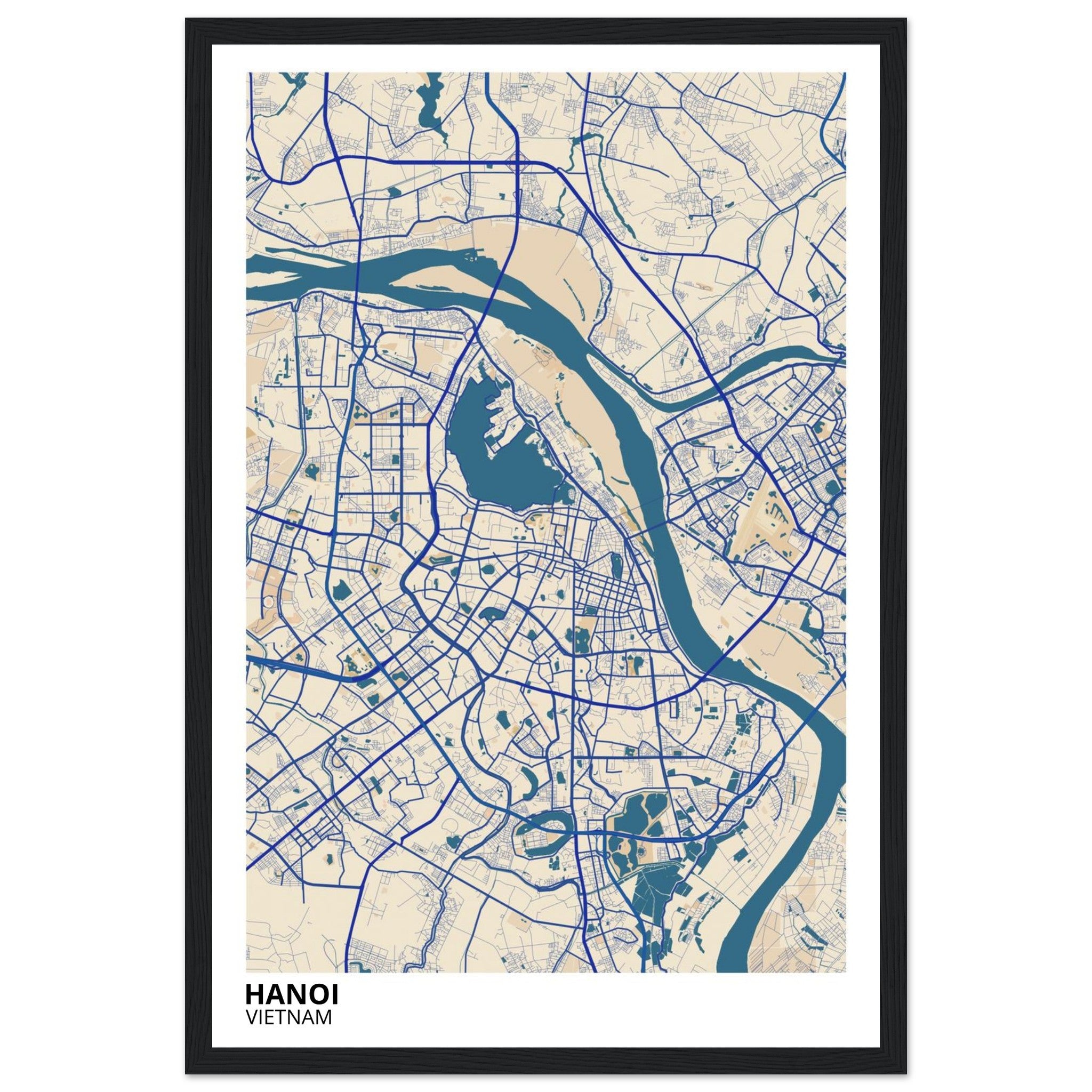 Hanoi Vietnam City Map Poster | Custom Map Art Print - Ink And Atlas