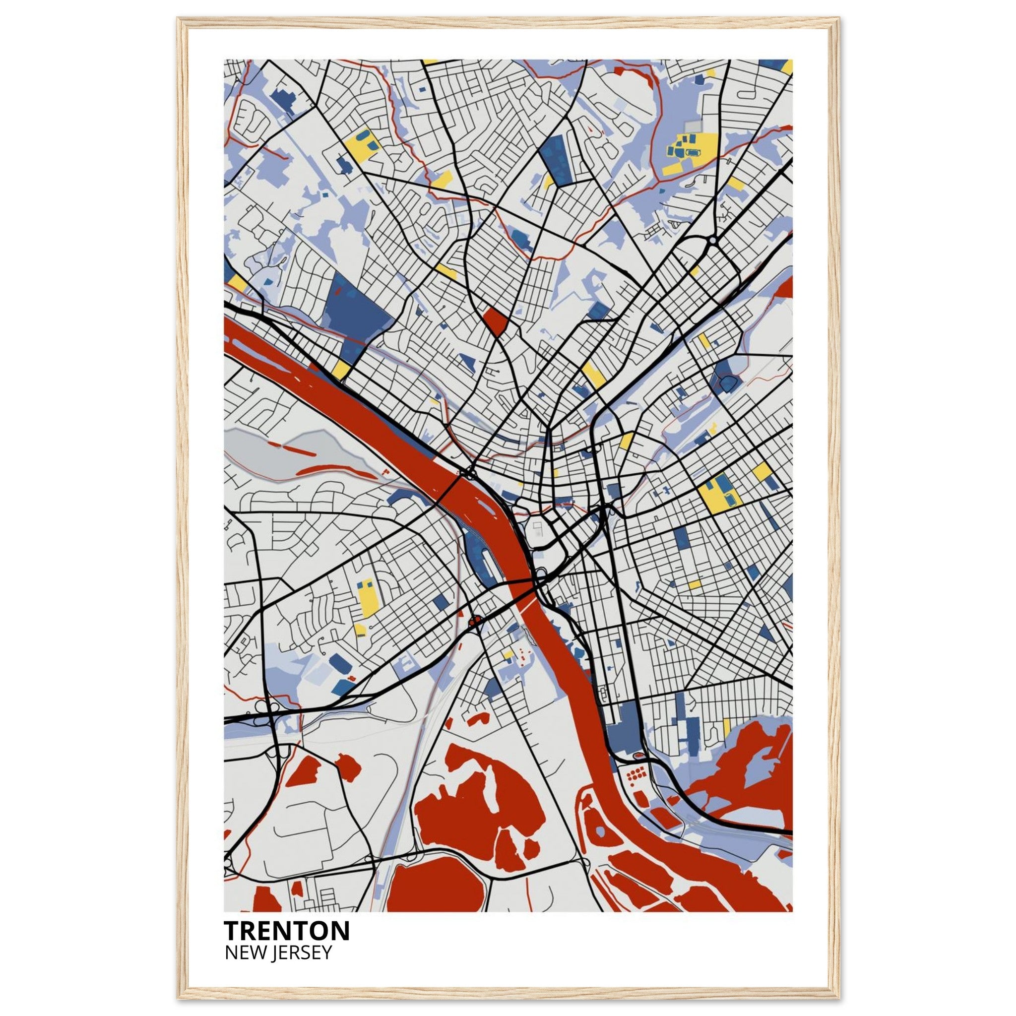 trenton map poster print