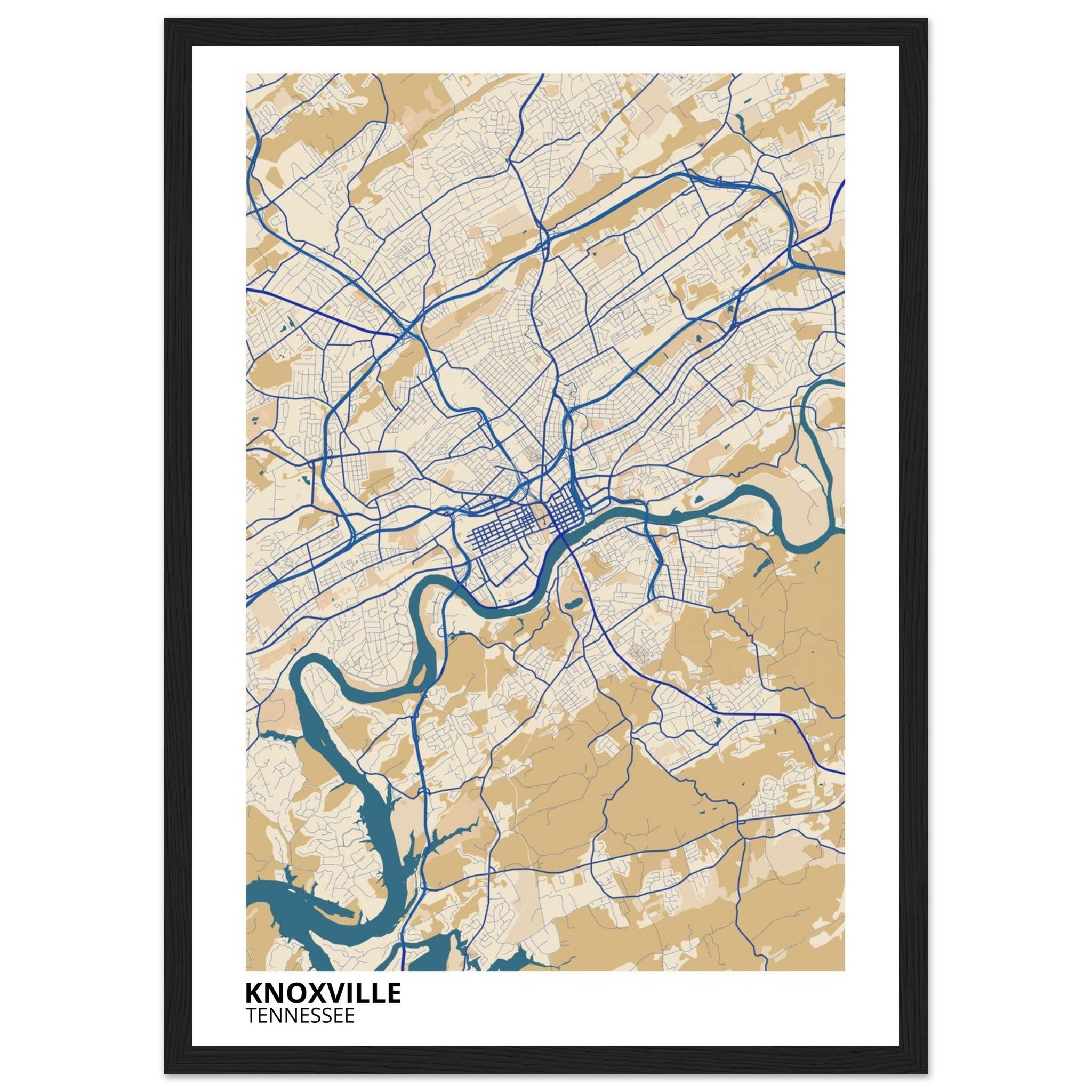knoxville map poster print