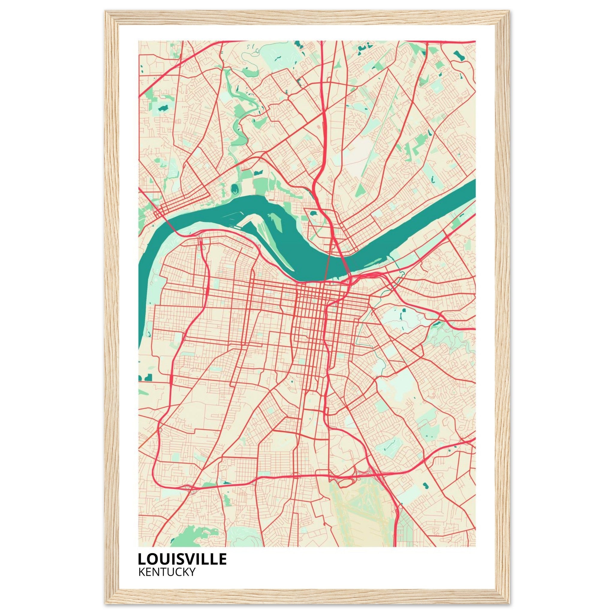 louisville map poster print