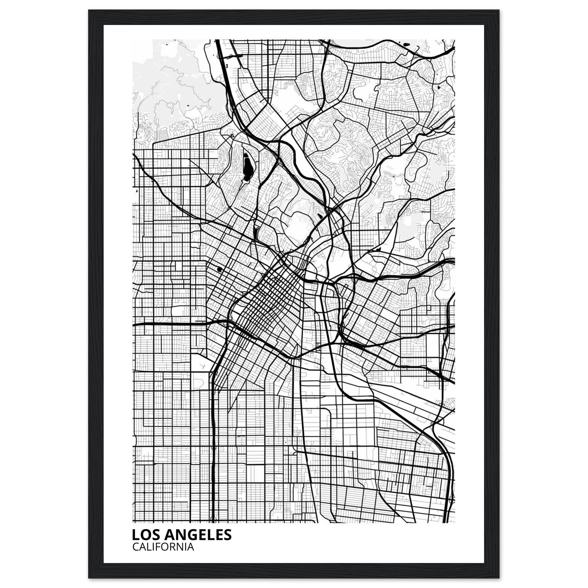 los angeles map poster print