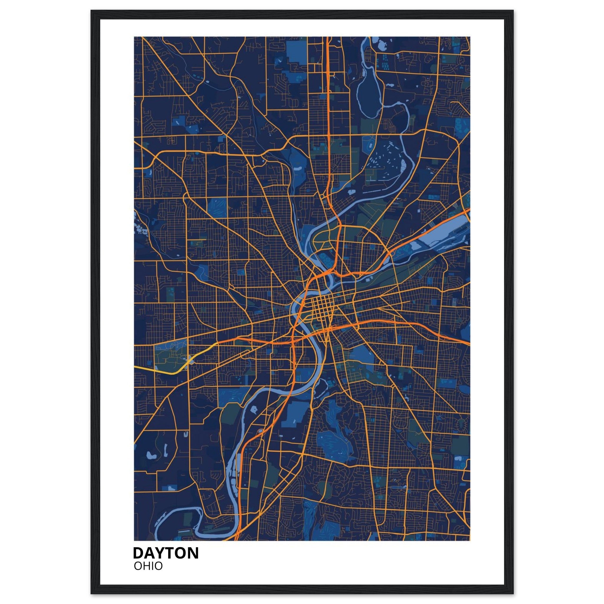 dayton map poster print