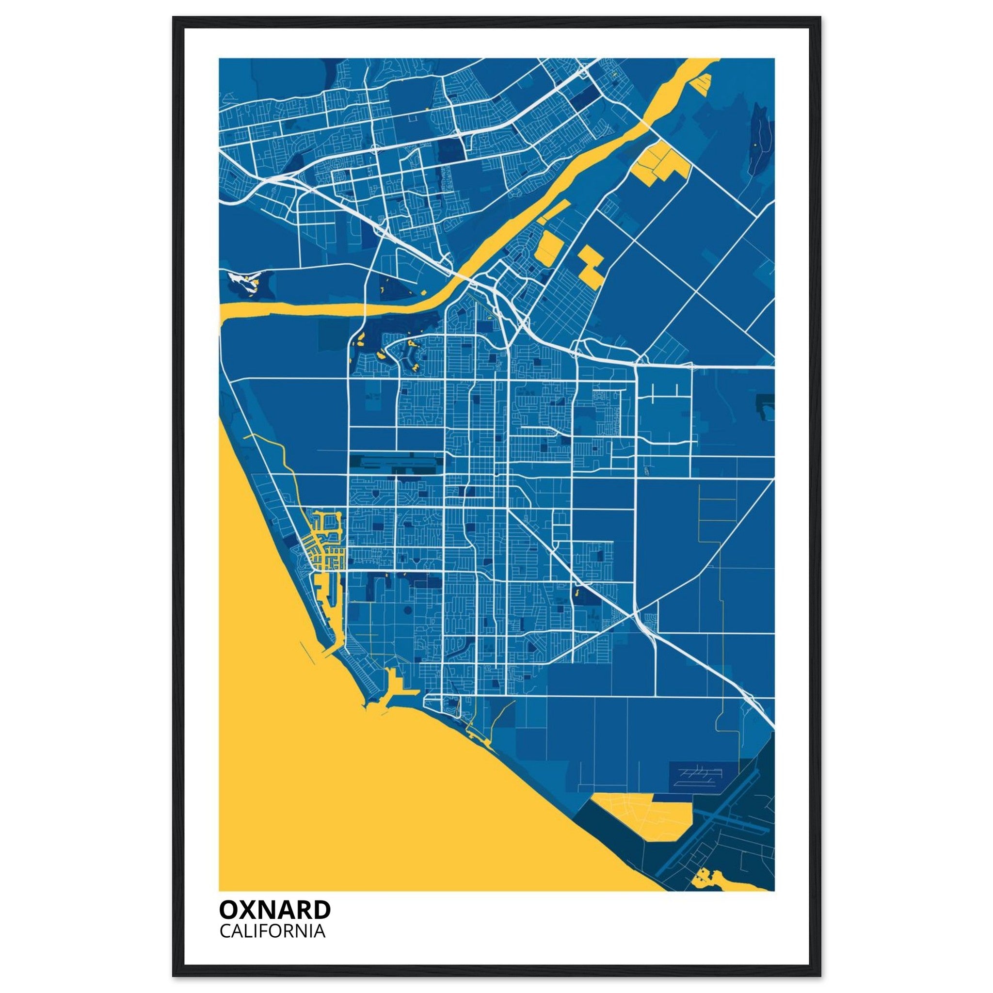 Oxnard California City Map Poster | Custom Map Art Print - Ink And Atlas