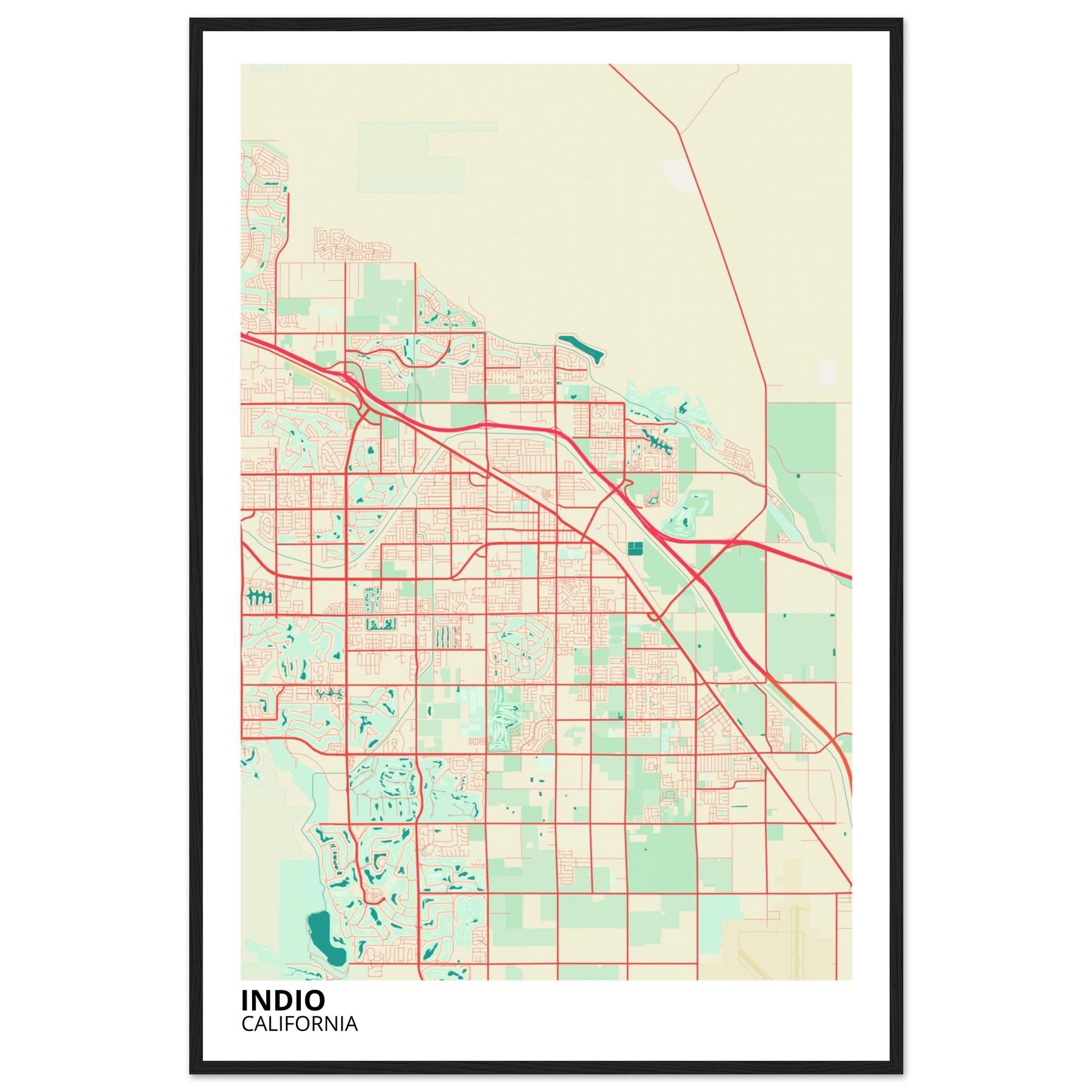 Indio California City Map Poster | Custom Map Art Print - Ink And Atlas