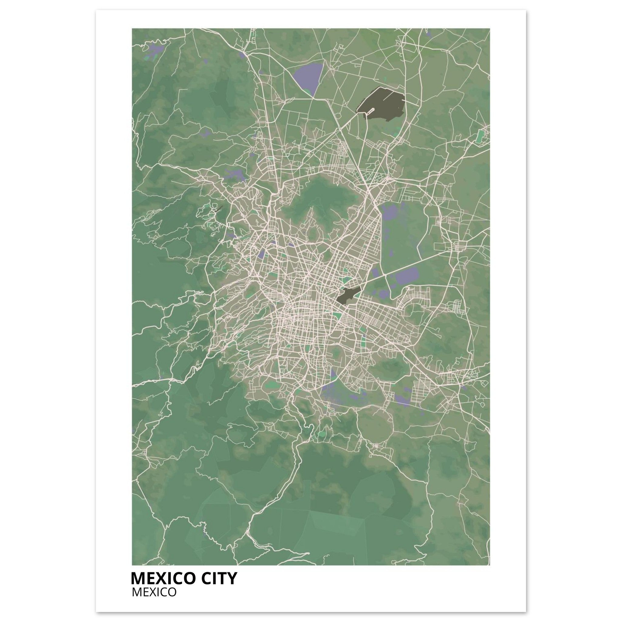 Mexico City Mexico City Map Poster | Custom Map Art Print - Ink And Atlas