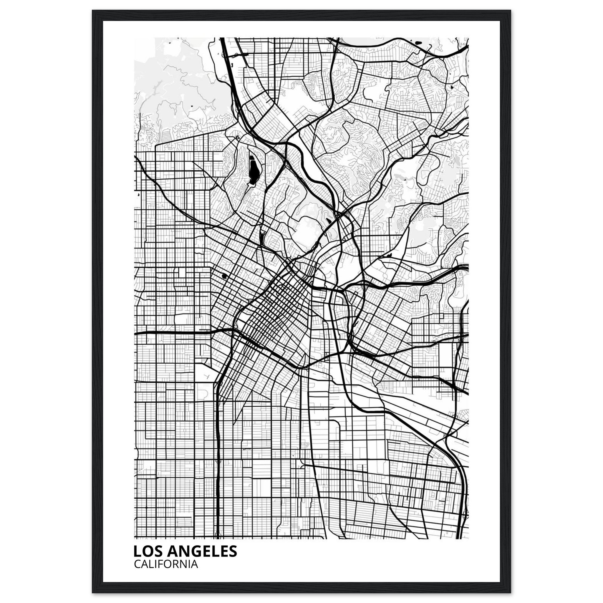 los angeles map poster print